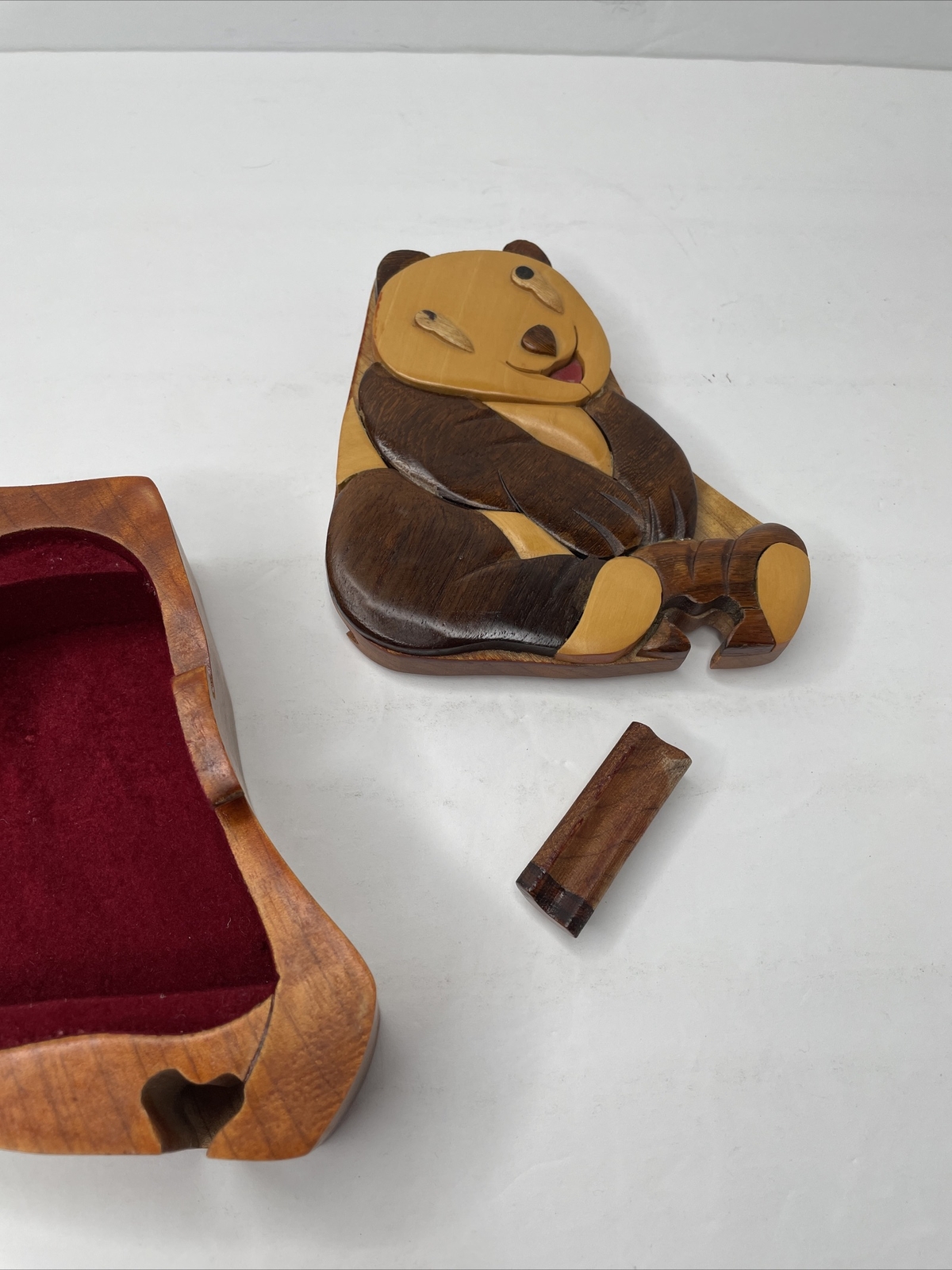 Handcrafted Wooden Animal Shape Secret Jewelry Puzzle Box – Panda A5