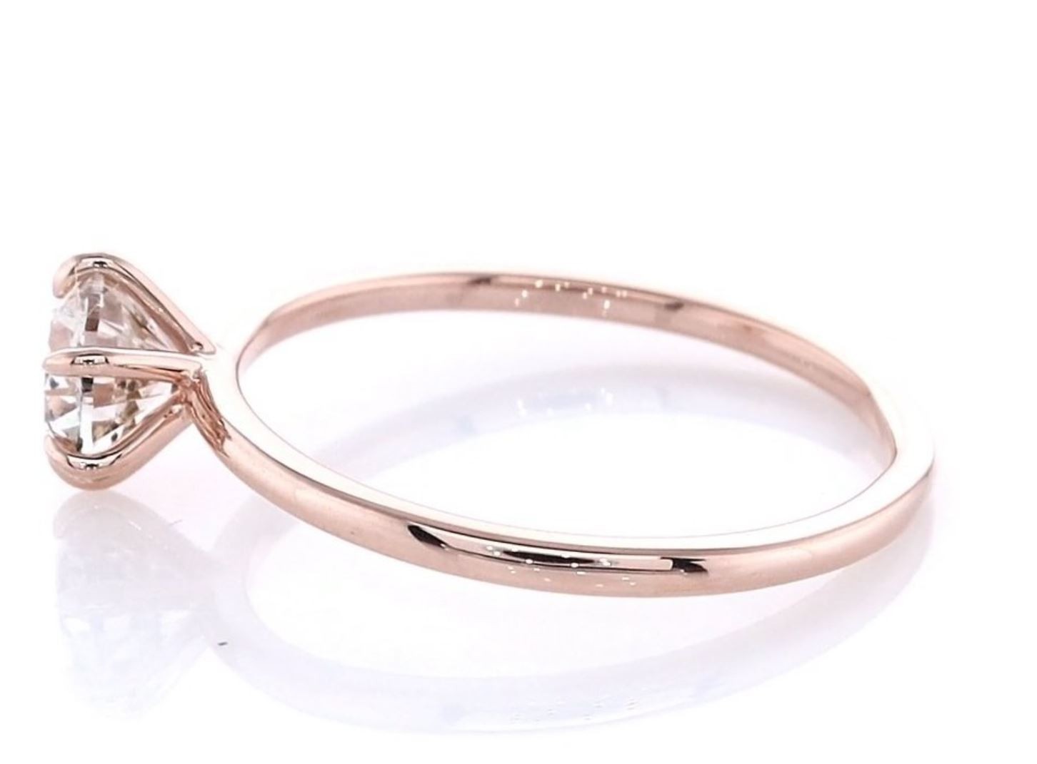 IGI Certified 1.02 Ct Natural Diamond Solitaire Ring – 14K Rose Gold SI1 Clarity