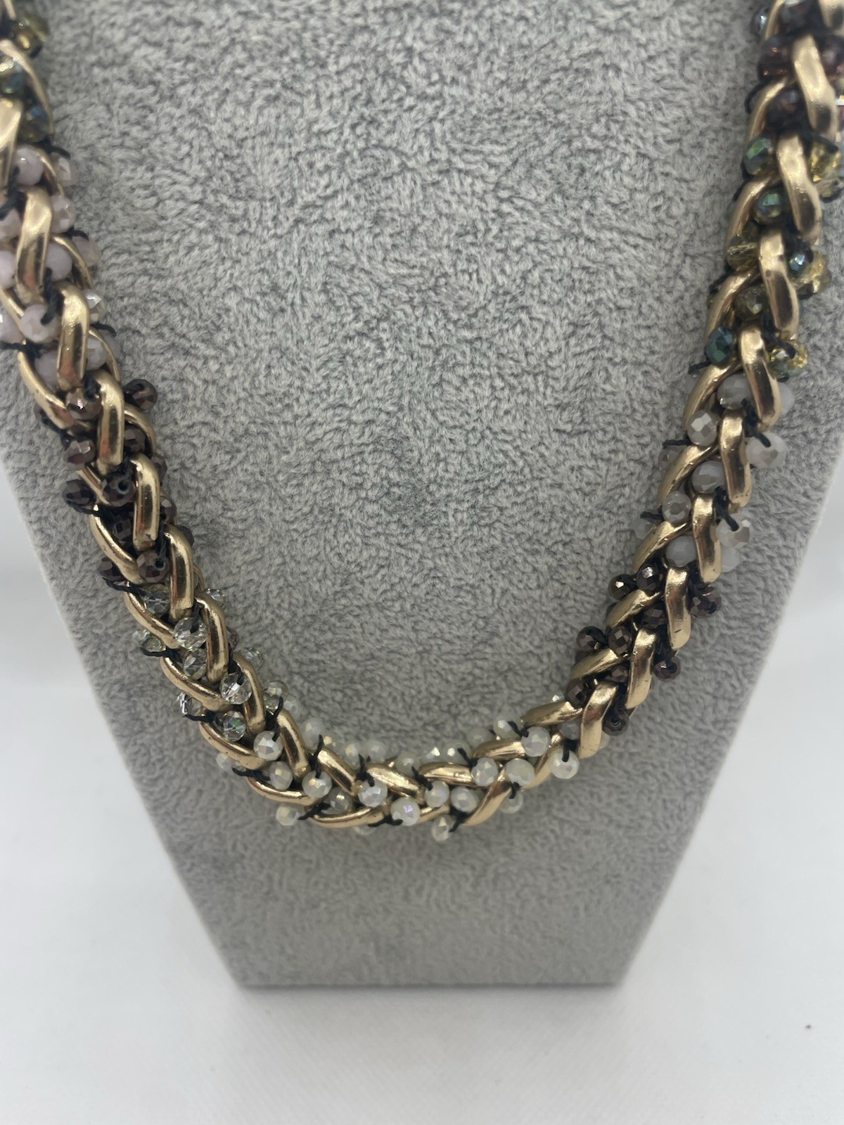 Accessorize Gold Tone Y2K Chunky Beaded Collar Necklace Statement Boho