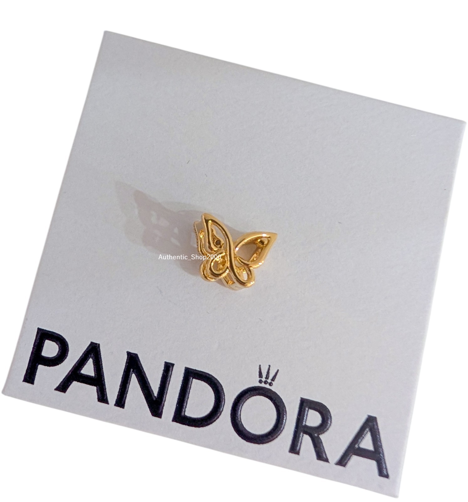 New 100% Authentic PANDORA 14k Gold Plating Openwork Butterfly Charm 764369C01