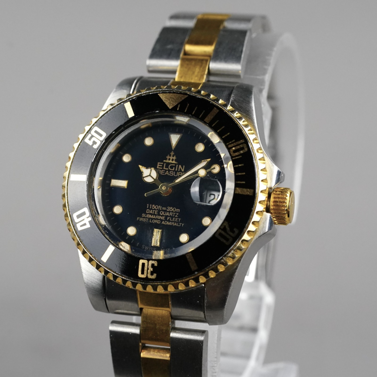 ELGIN TREASURE Diver 350m FK-273 Women’s Watch 31mm Vintage New Battery 905260
