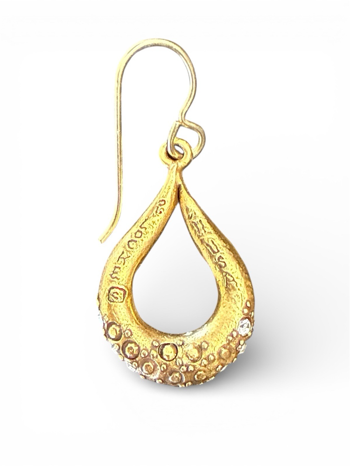 NEW Patricia Locke Gold / Clear Crystal FRIZZANT EARRINGS USA HANDMADE NWT 2011
