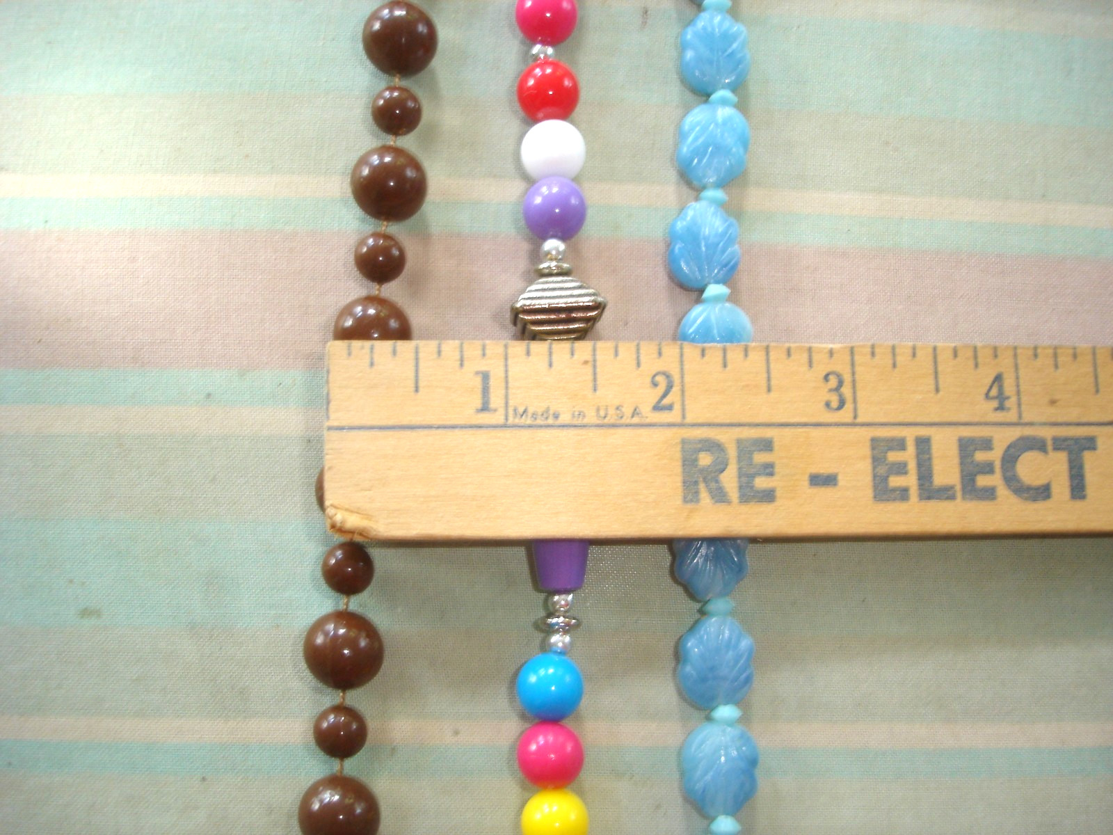 Vintage LOT 9 BEAD Necklaces- Multicolor, Blue, Brown, Black & White-Some Chunky