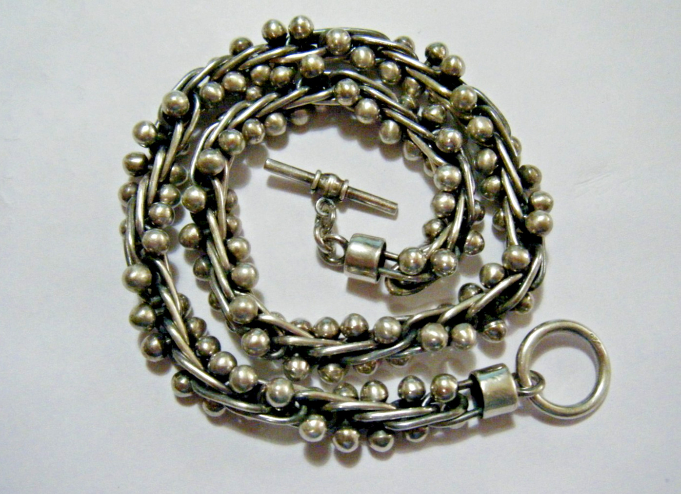 18″ Long Vintage Spratling Design Sterling Silver DNA Peppercorn Necklace 116g