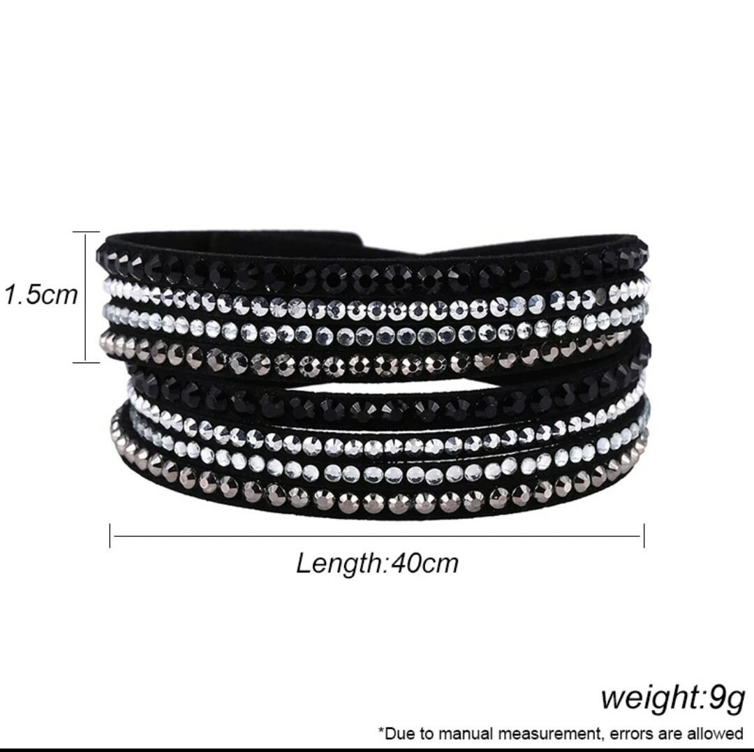 Fashion Jewelry Rhinestone Crystal Wrap Multi Layer Women’s Bracelets 38-2