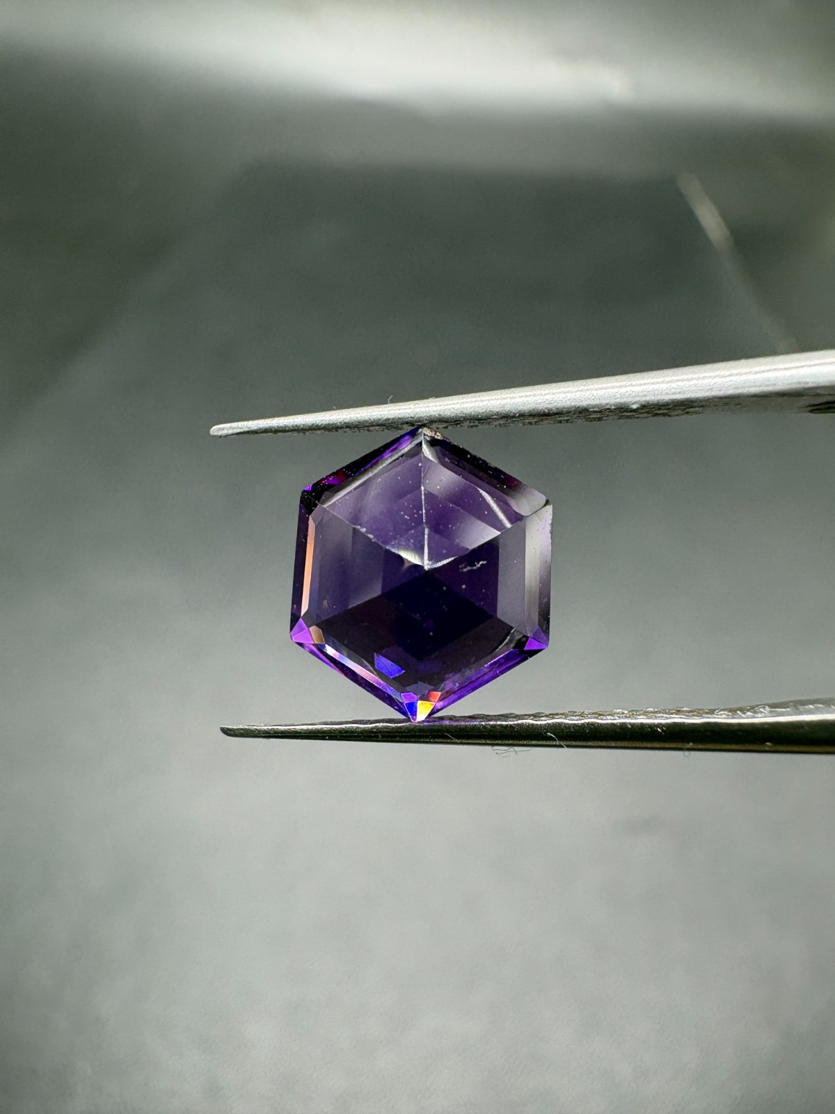 Dark Purple Amethyst, Hexagon Cut Gemstone, 2.75 TCW, February Birthstone