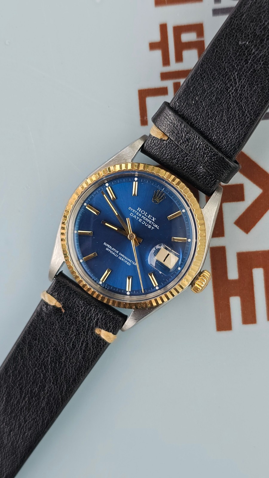 Rolex Datejust 1601 Blue Pie-Pan Dial Two-Tone Men’s Automatic Watch 1974