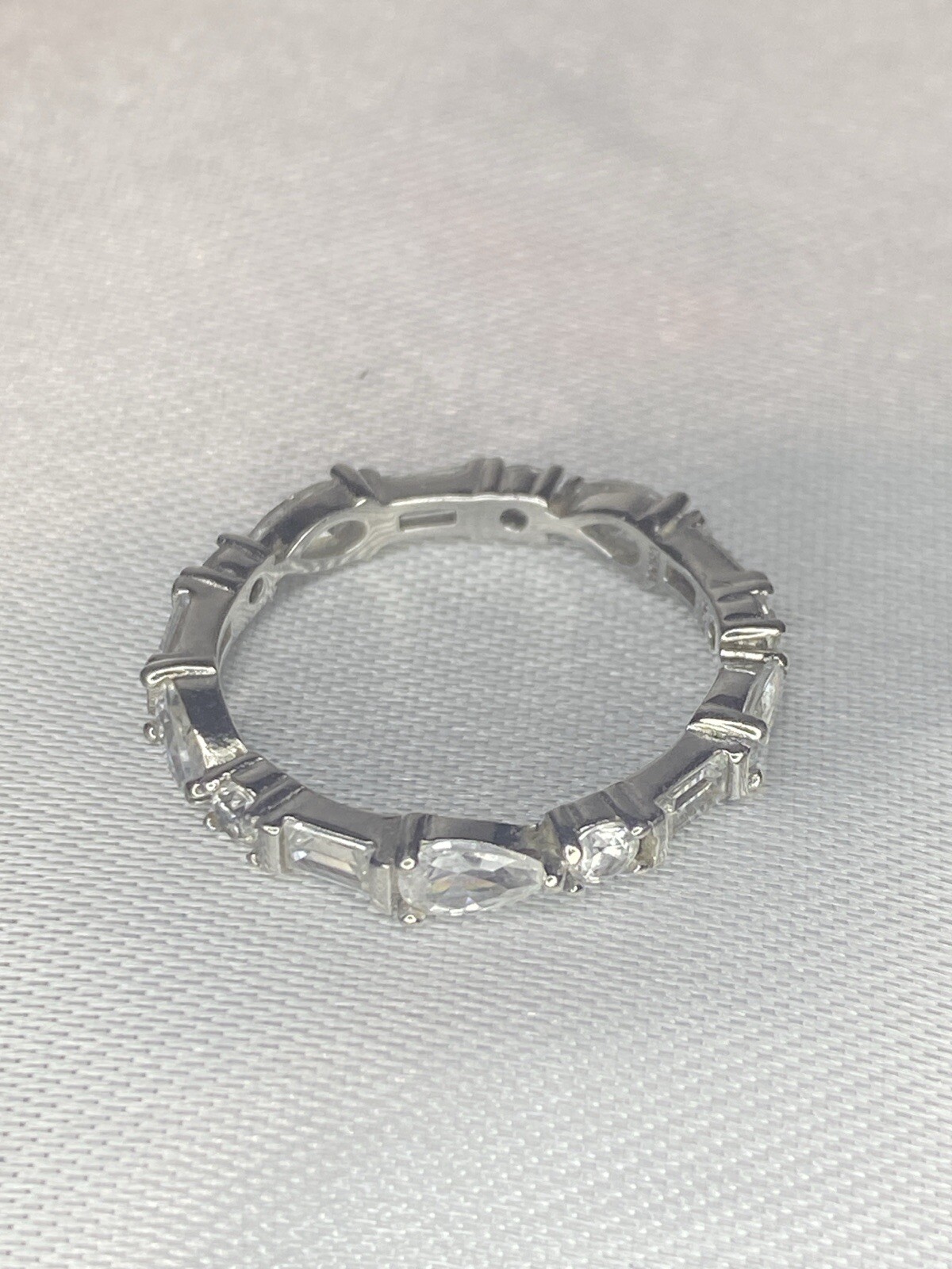 Gorgeous Sterling Silver 925 Fuzion Creations Cubic Zirconia Eternity Band Ring