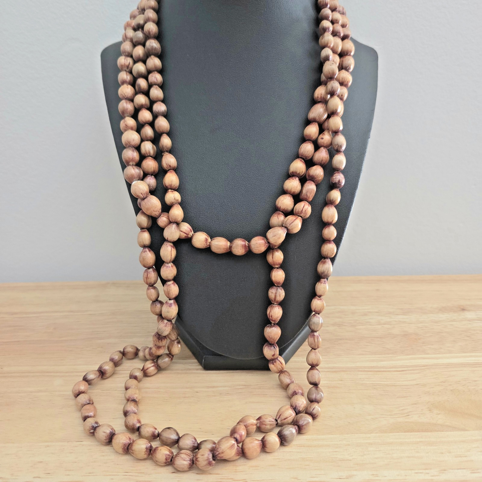 Vintage Jobs Tears Long Single Strand Necklace 70″