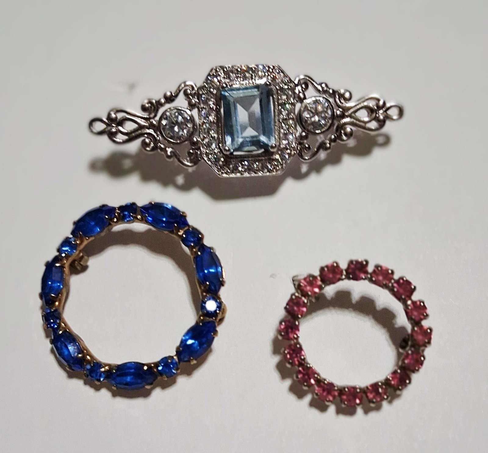 Cluster 3 Pins Vintage 2 Circle & 1 Bar Pins Alexandrite