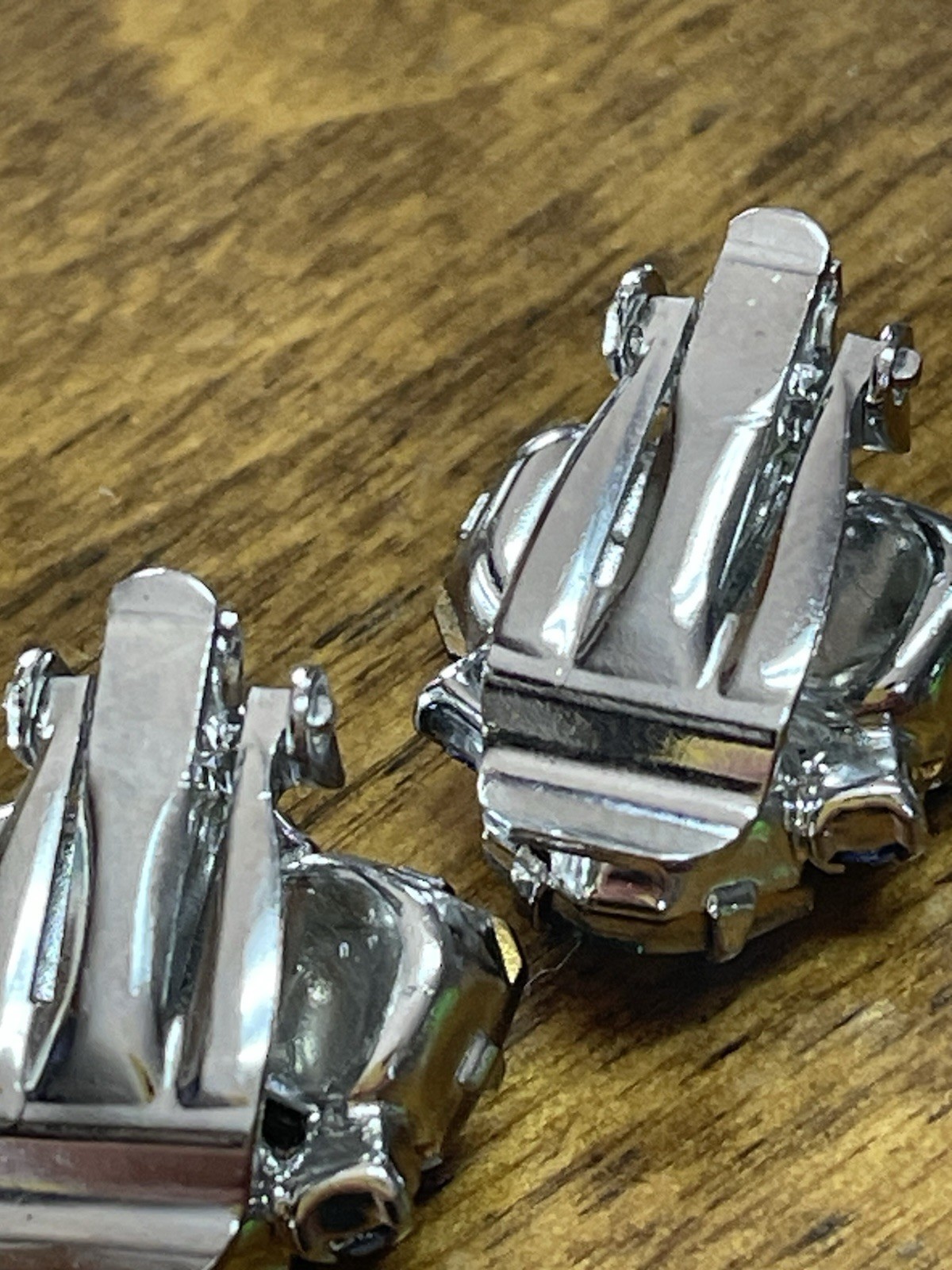 9 Pair Mid Century Clip & Screw On Earrings. Some Signed. Weiss, Star, Etc