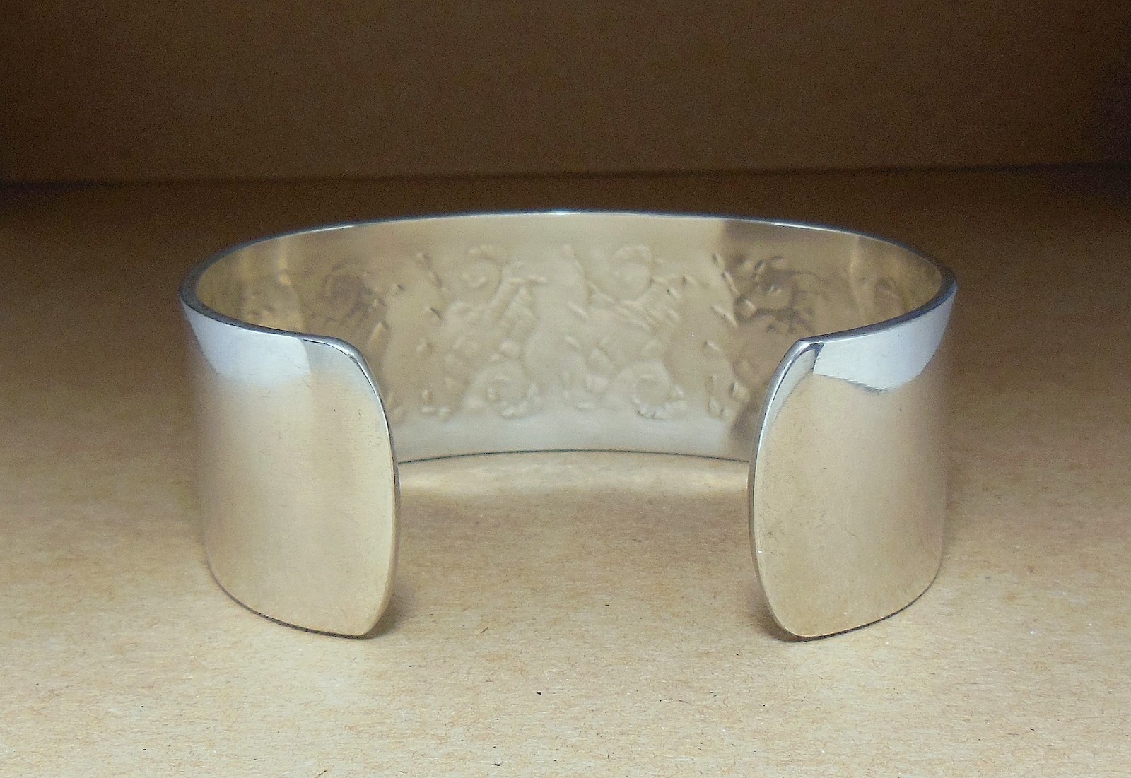 Vernon Mansfield HOPI Sterling Overlay Kokopelli Flute Player Cuff Bracelet 50G