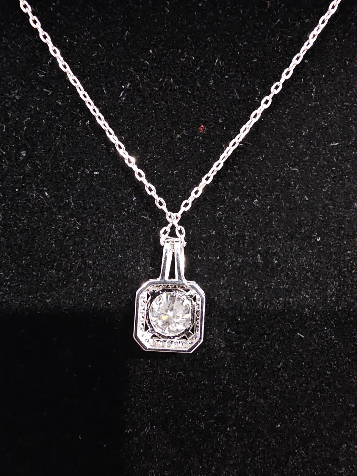 2 Carat Moissanite Solitaire Pendant White Gold Plated Over Brass