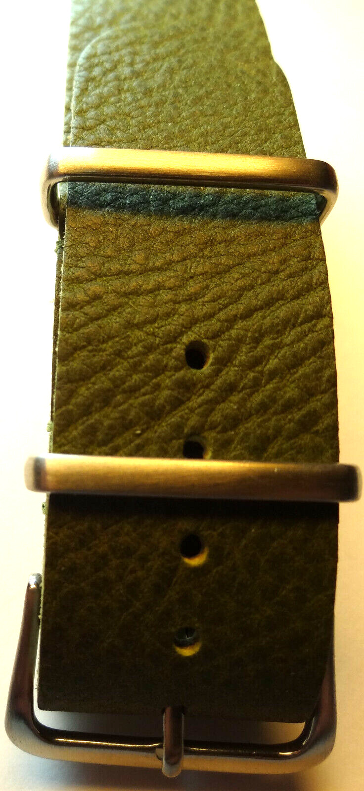 New Mens EXTRA LONG EZ Pass Thru ONE PIECE 22mm Watch Band Army Combat Green