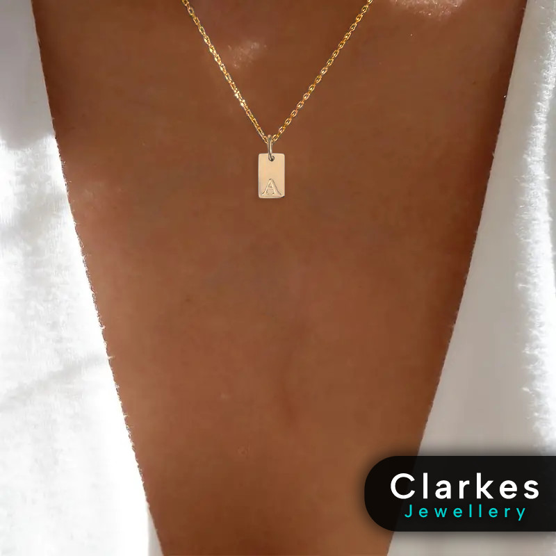 Ladies Initial Personalised Letter Necklace Vacuumed Gold Plated – Durable