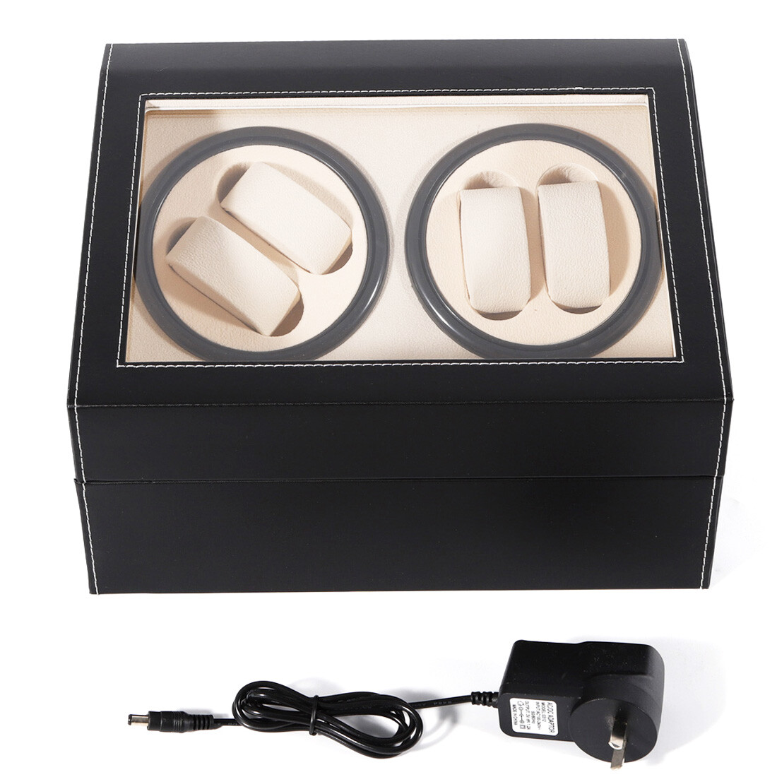 4+6 Automatic Rotation Watch Winder Display Case Wooden Storage Box US