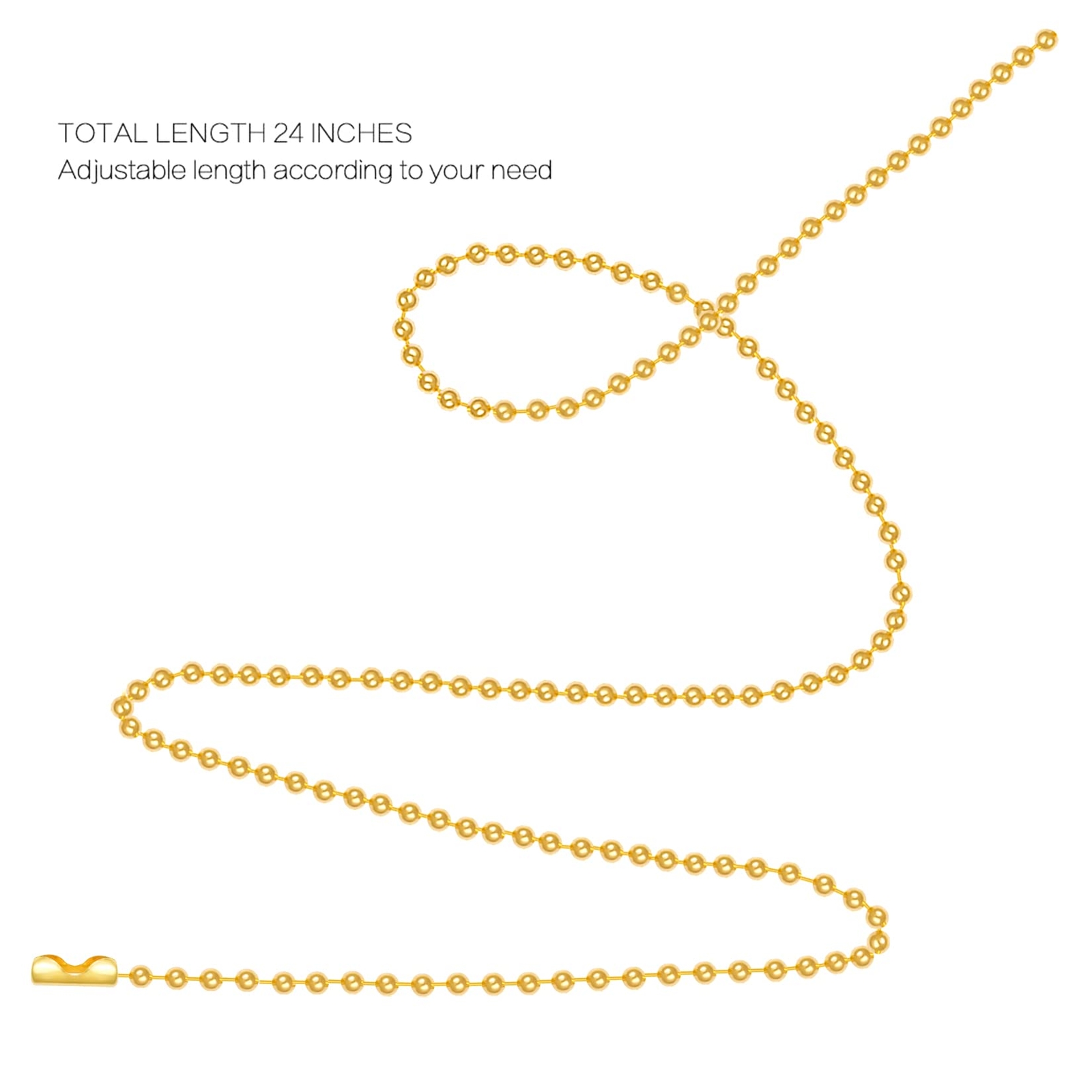 30pcs 24 inches Gold Plated Metal Ball Necklace Bead Chain Jewelry Findings