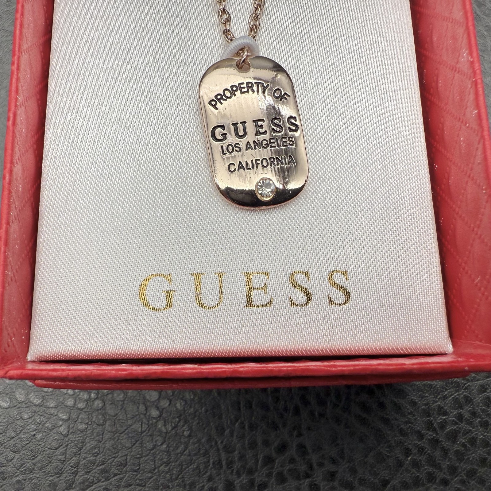 Guess Necklace Earring Set Womens Crystal Layered Pendant Jewelry New Gift Boxed