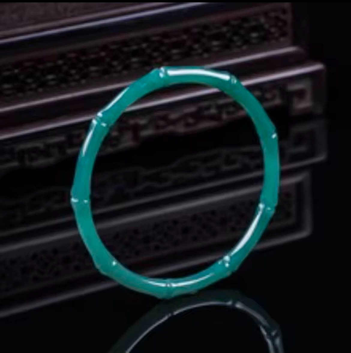 Natural Ice Blue Jadeite Bamboo Bangle Bracelet 3D Carved Fine Jewelry Gift