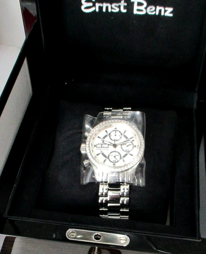 Ernst Benz Chronoscope GC20122D 40mm Polished SS, Diamond Bezel, automatic watch