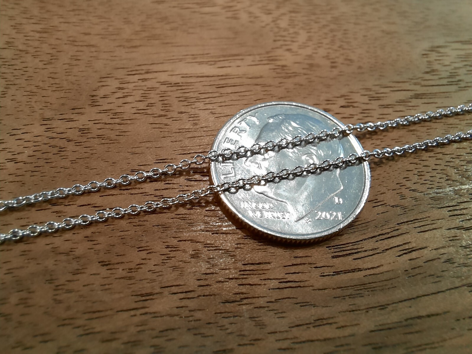 17.75″ 14K White Gold 1.0mm Rolo Chain Necklace – 1.660 grams