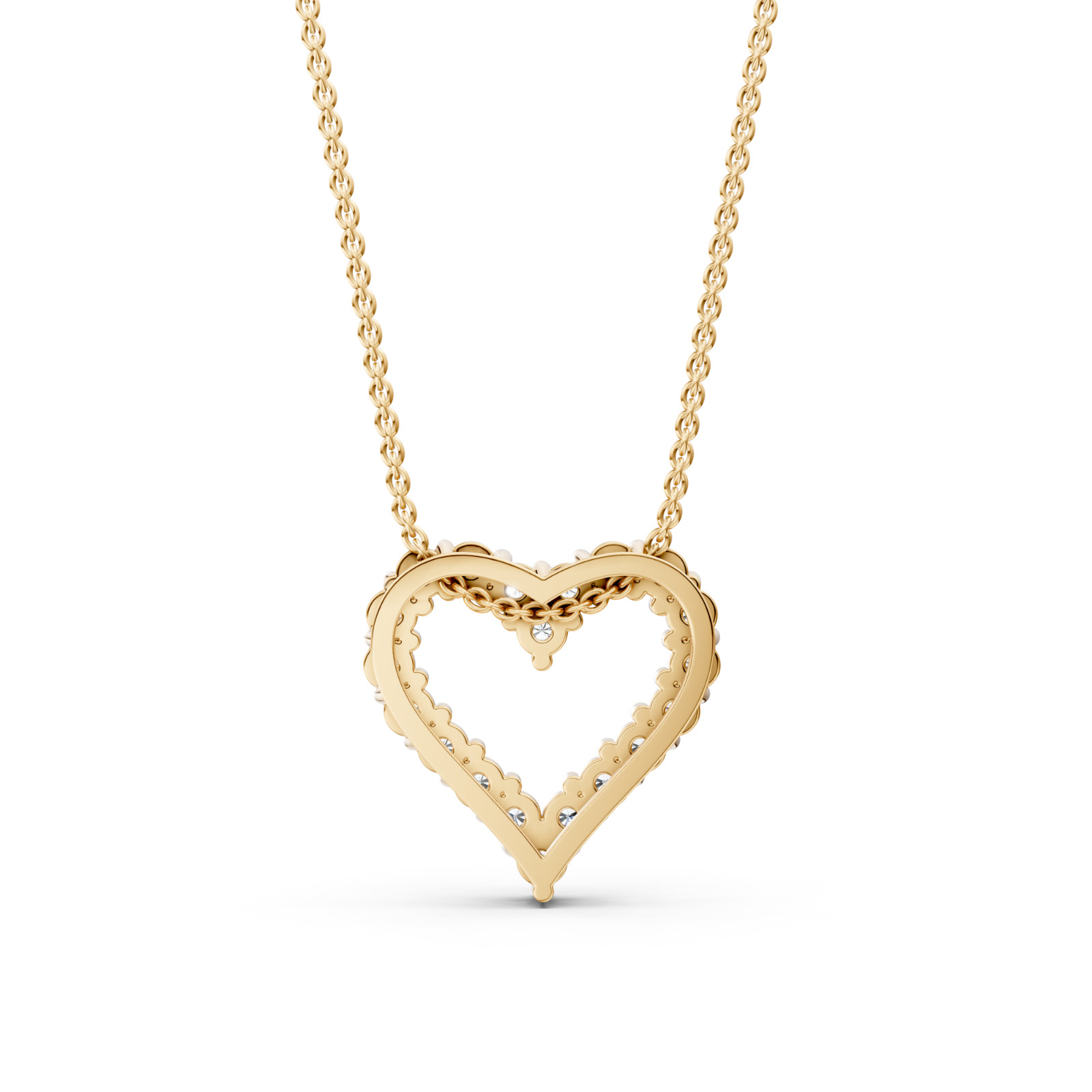 0.70Ct Round Lab Grown Diamond Heart Shape Pendant Necklace 925 Silver for Women