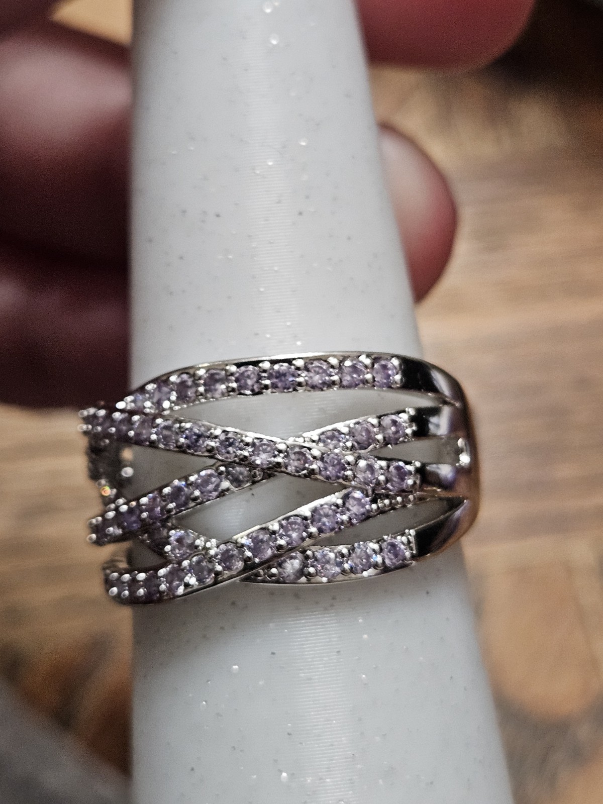 Bomb Party Ring Sz 11 Chance Of A Lifetime Lavander Topaz Cz Rhodium Plating…