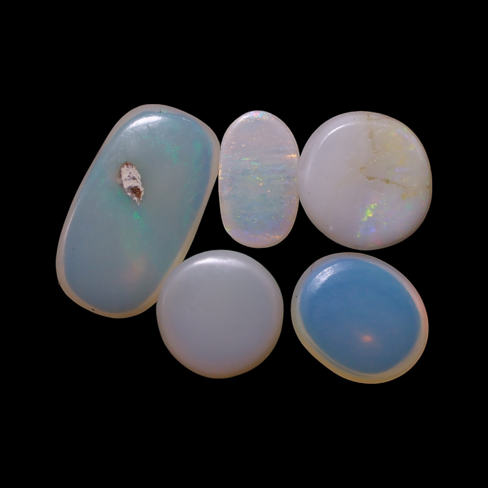 5 Pcs Lot Natural Fire Opal 3.00 Cts Wire Wrapped Cabochon 4X6X1 TO 6X10X2 MM