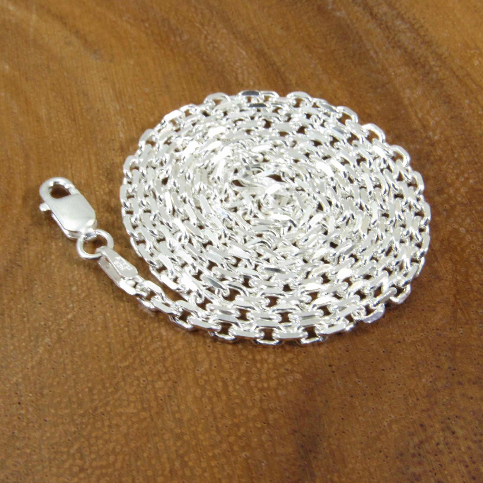 2.7MM Solid 925 Sterling Silver Italian Anchor Link Cable Chain, Made in Italy