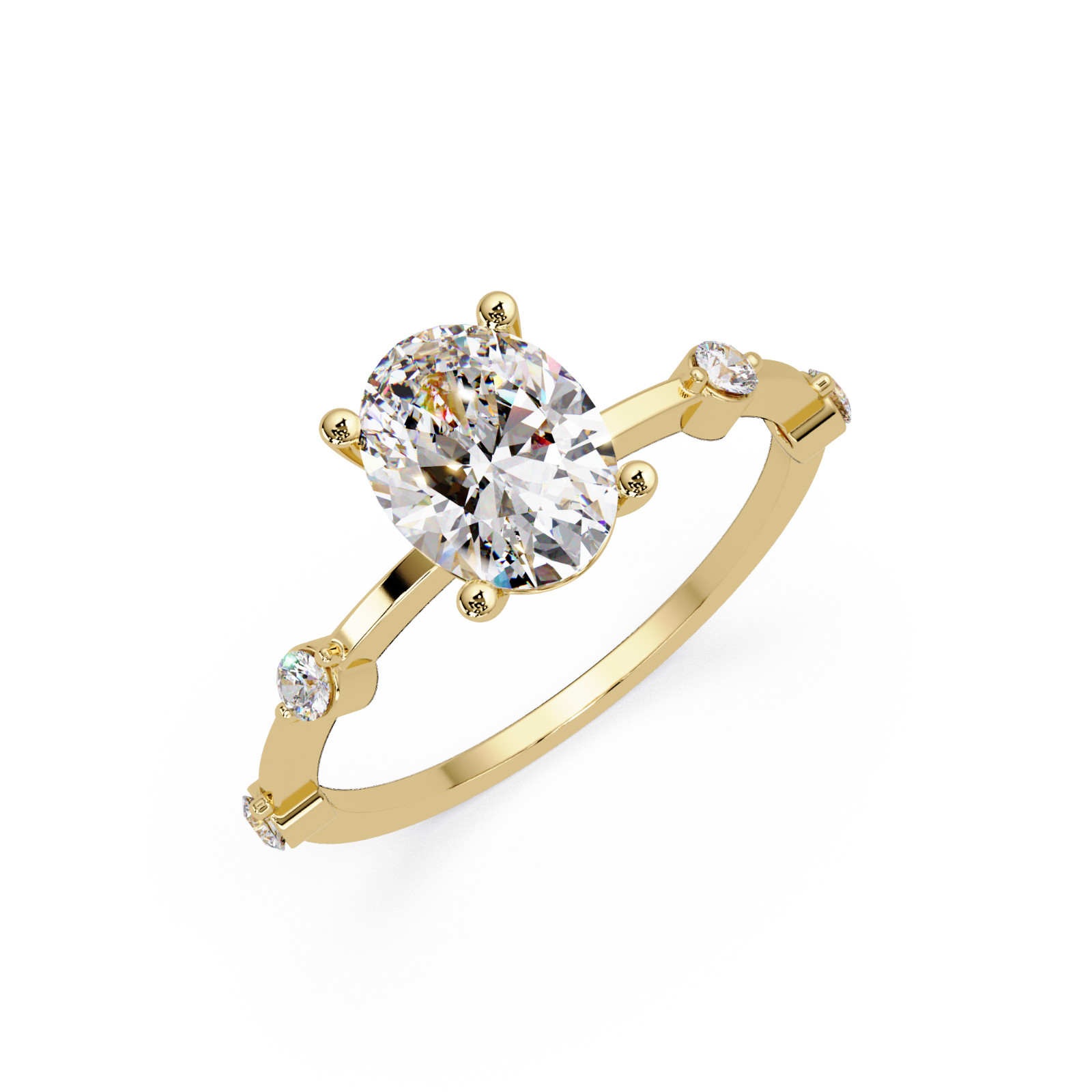 1.30 CTW Oval Cut Lab Grown Diamond Dual Band Engagement Ring 925 Silver DEF VVS