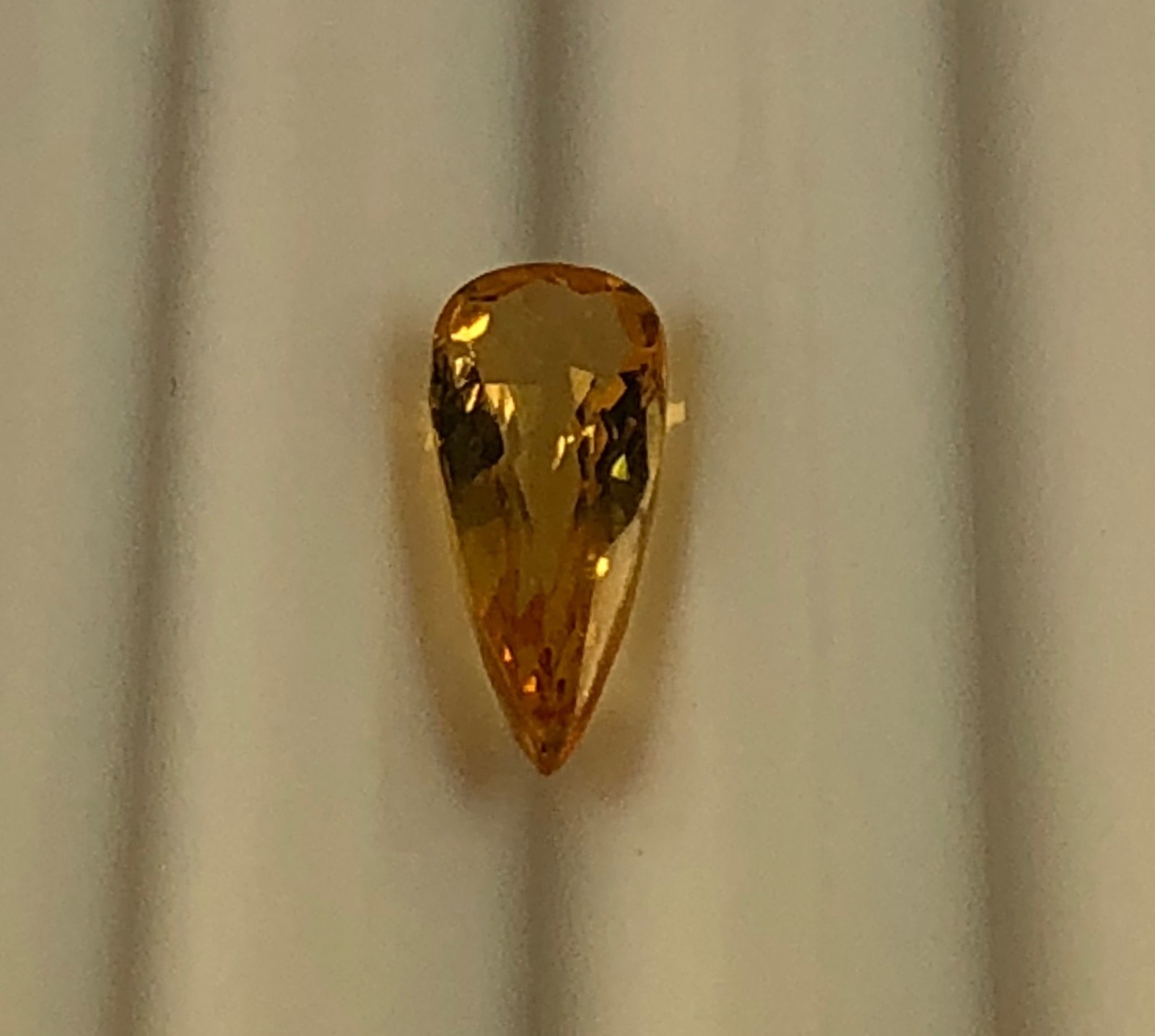 Imperial Topaz 1.64 Ct Clarity IF Pear Cut Natural Golden Brazil I067