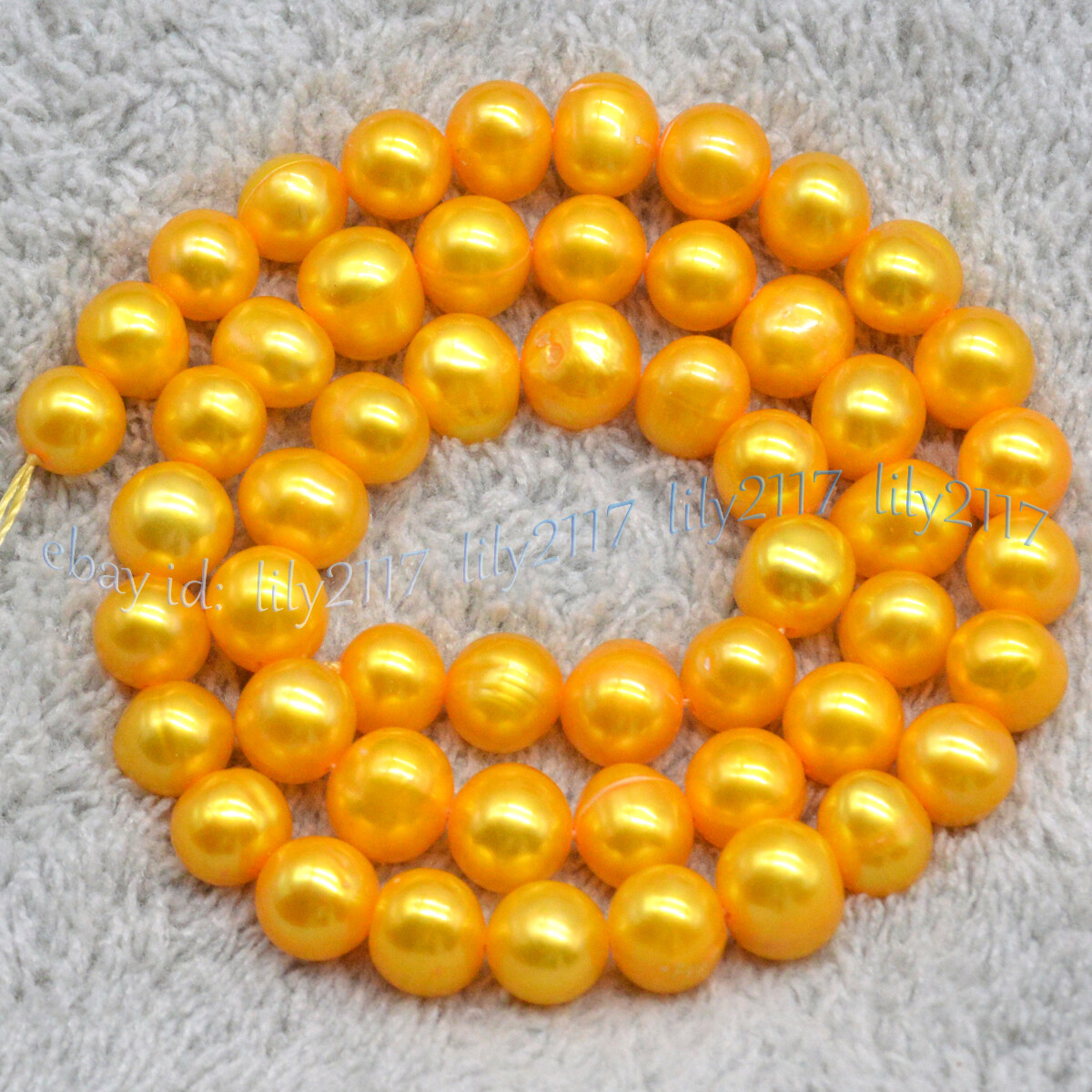 Gold 7-8mm Real Natural Freshwater Cultured Baroque Pearl Loose Beads 14 inches