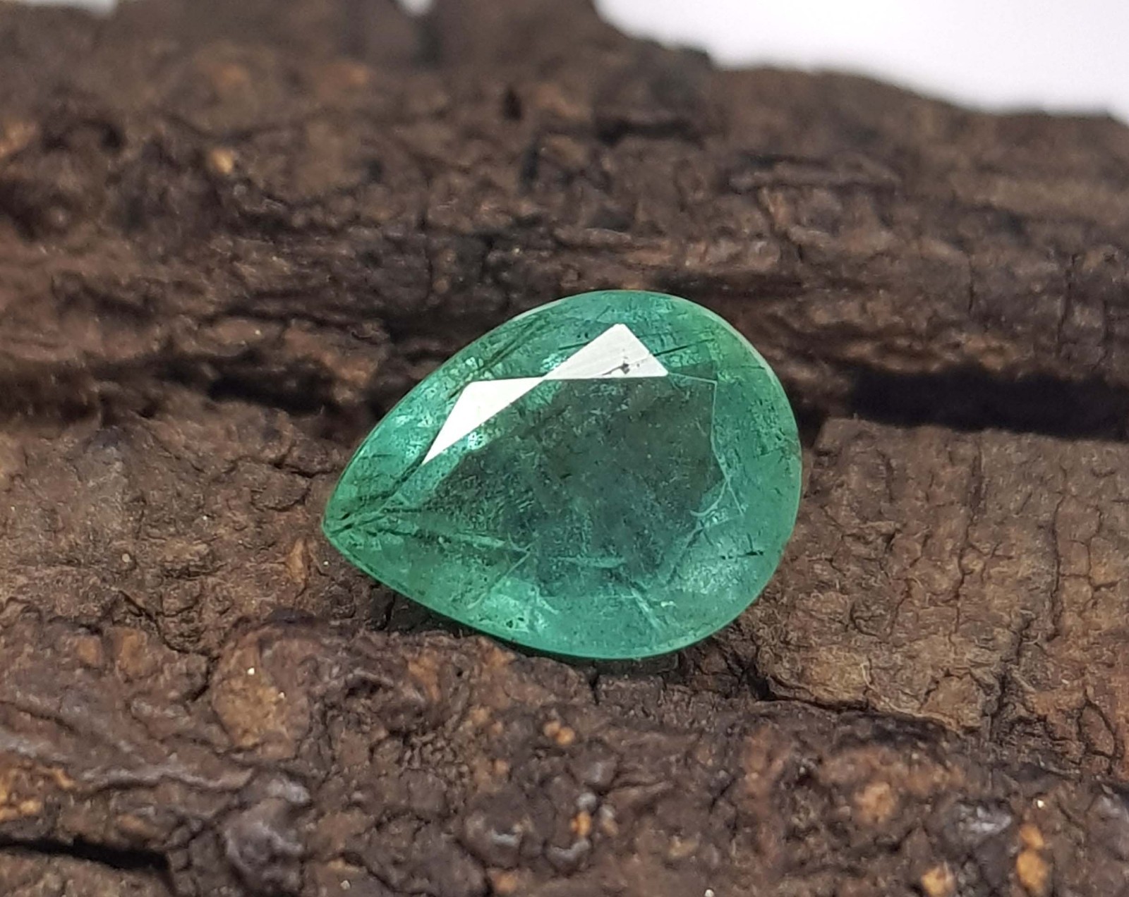1.74 Ct Natural Emerald Zambia Pear Shape Untreated Loose Gemstone