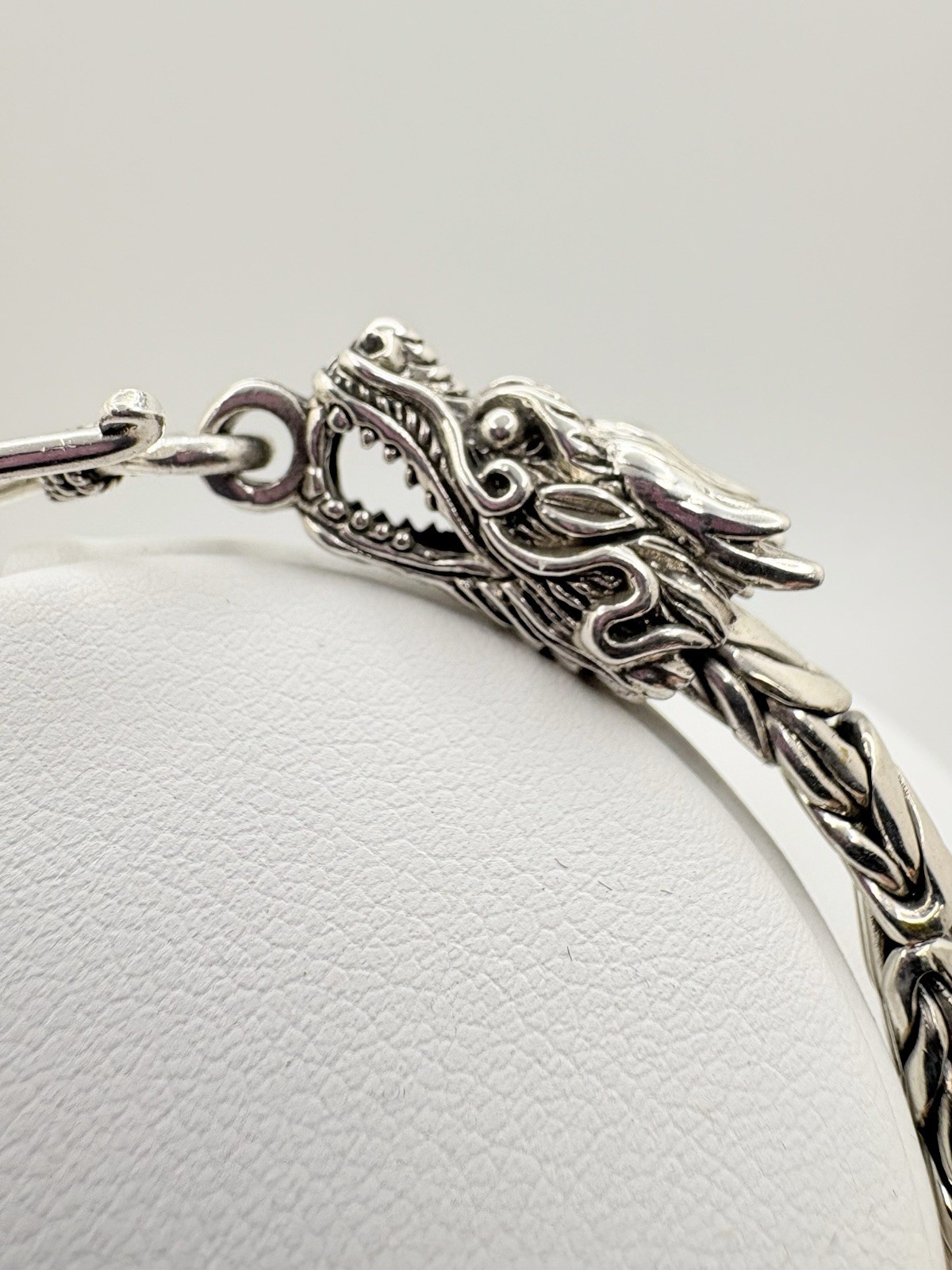Dragon Head Borobudur Bracelet Sterling Silver 30.10g 7.25in Bali Legacy