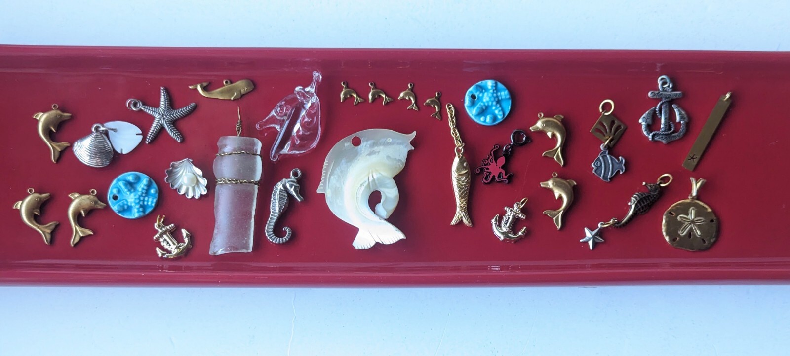 Mixed Lot Of 28 Beach Nautical Sea Ocean Gold Silver Tone Charm Pendant Findings