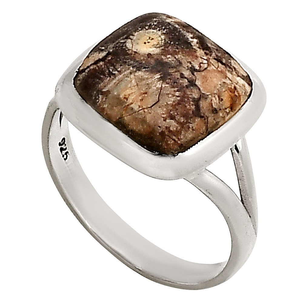 Natural Mexican Bird Eye 925 Sterling Silver Ring s.7 Jewelry R-1005