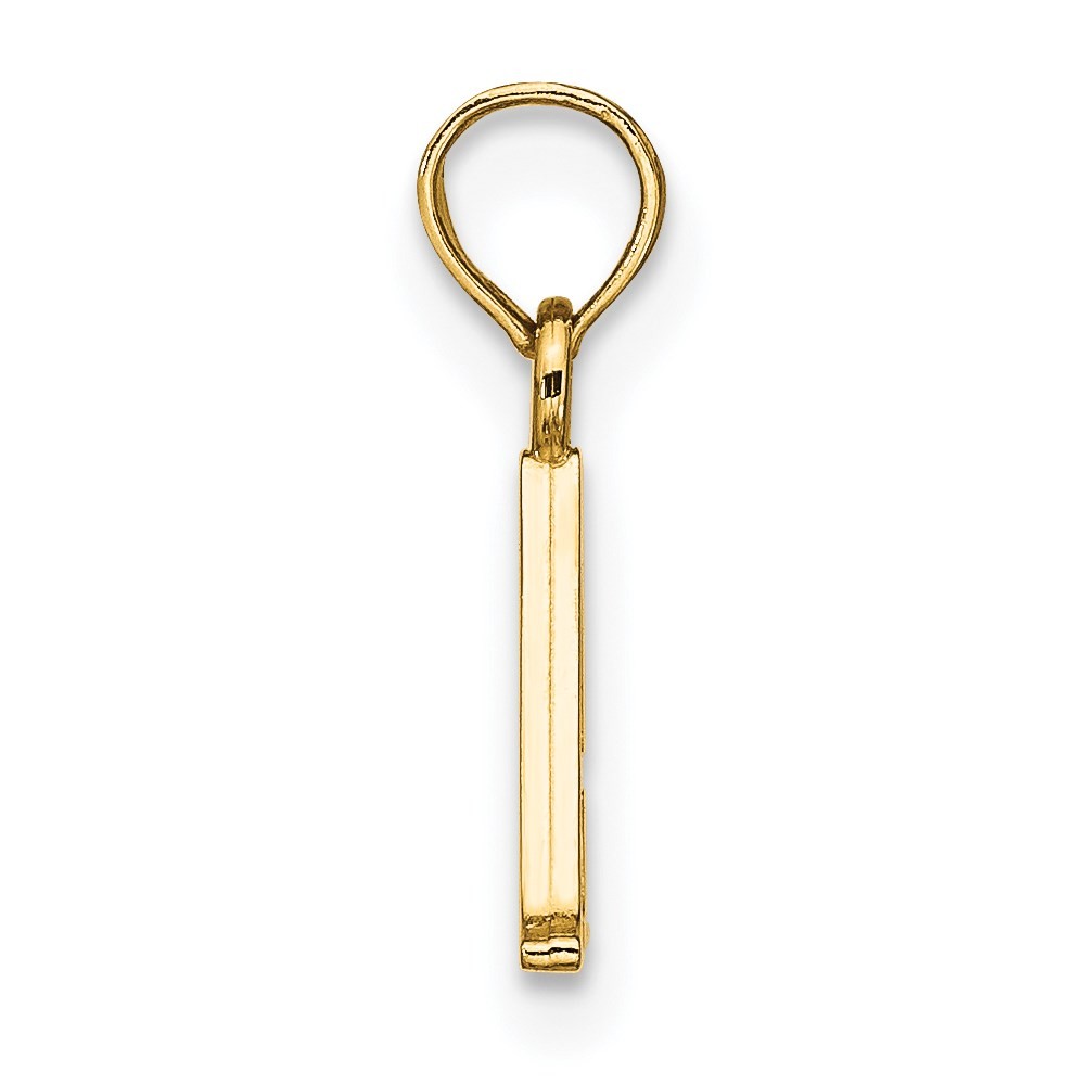 14k Yellow Gold Block Letter A Initial Pendant 0.27gm L-0.63 in,W-0.41 in