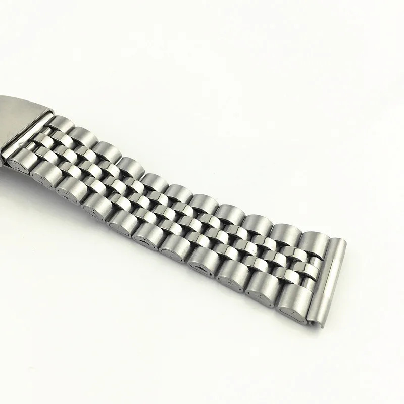 Double Deployant Piece Steel 5 Rows Watch Band 18mm 20mm 22mm Strap Belt & Tool