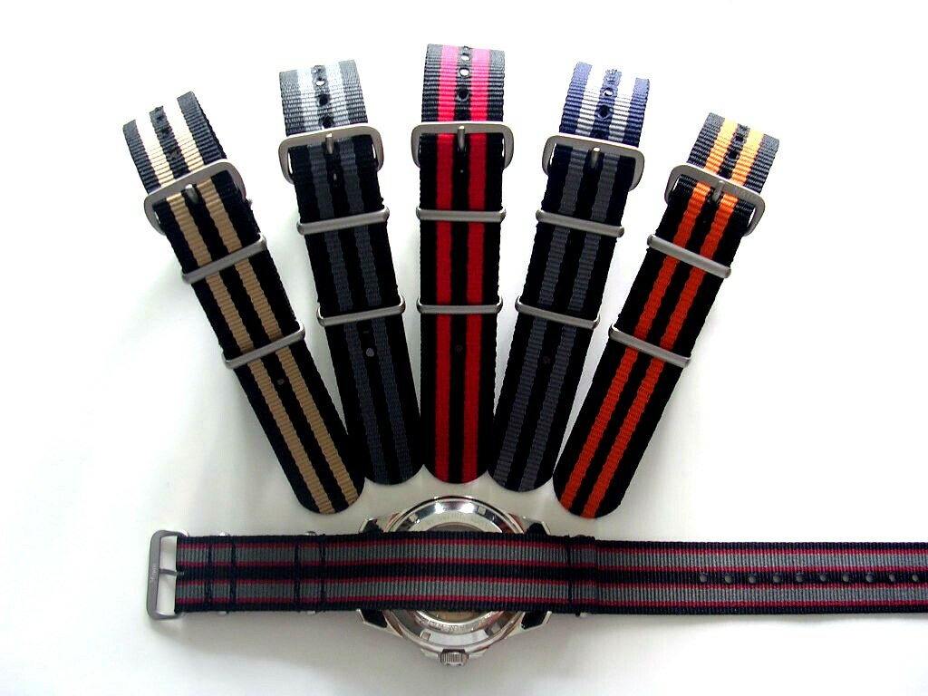 19mm NATO G10® military nylon watch band strap Black Grey OD Green Blue Bond Tan