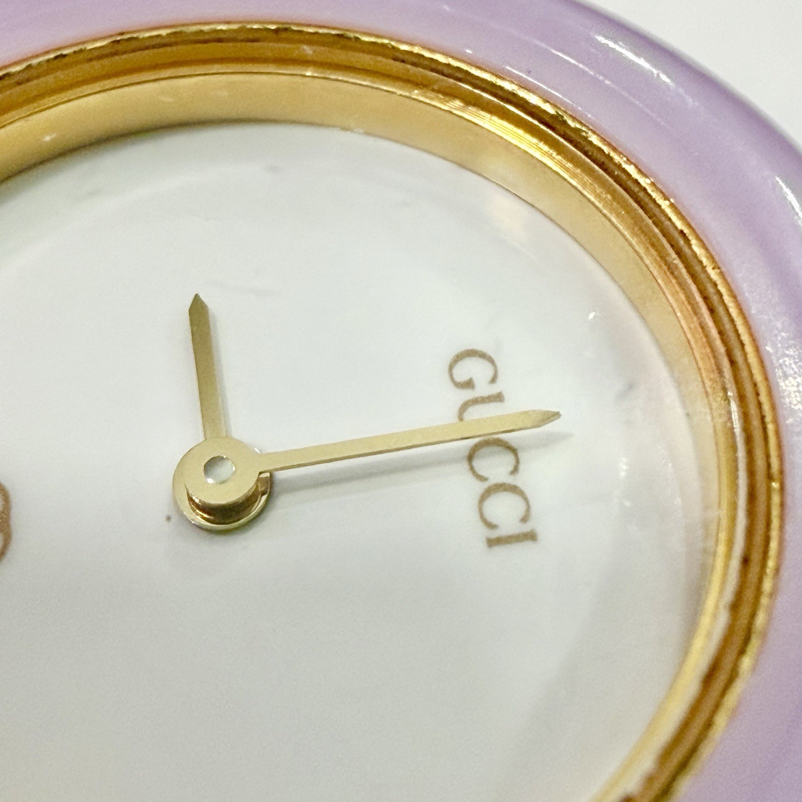 Gucci Change Bezel 1100 Gold 26mm Purple Bezel Quartz Women’s Watch RUNS!