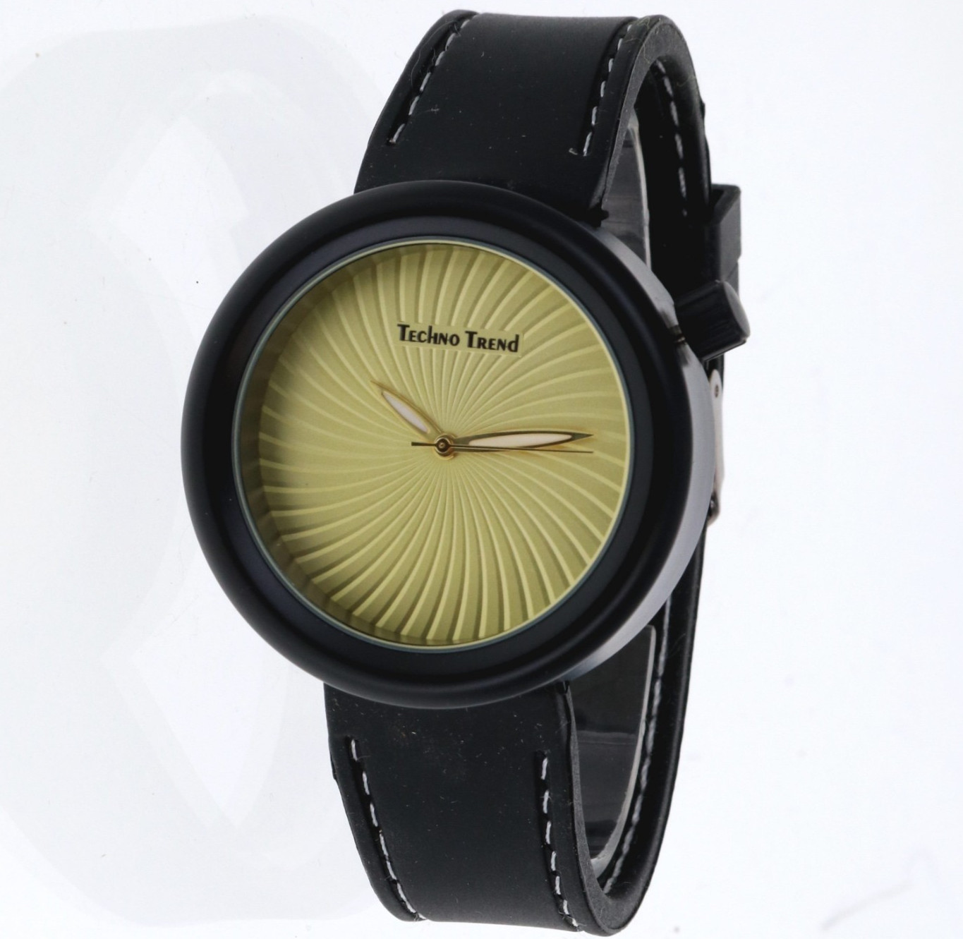 Men’s Black Finish Techno Trend Fashion Black Silicone Band Dressy Watch