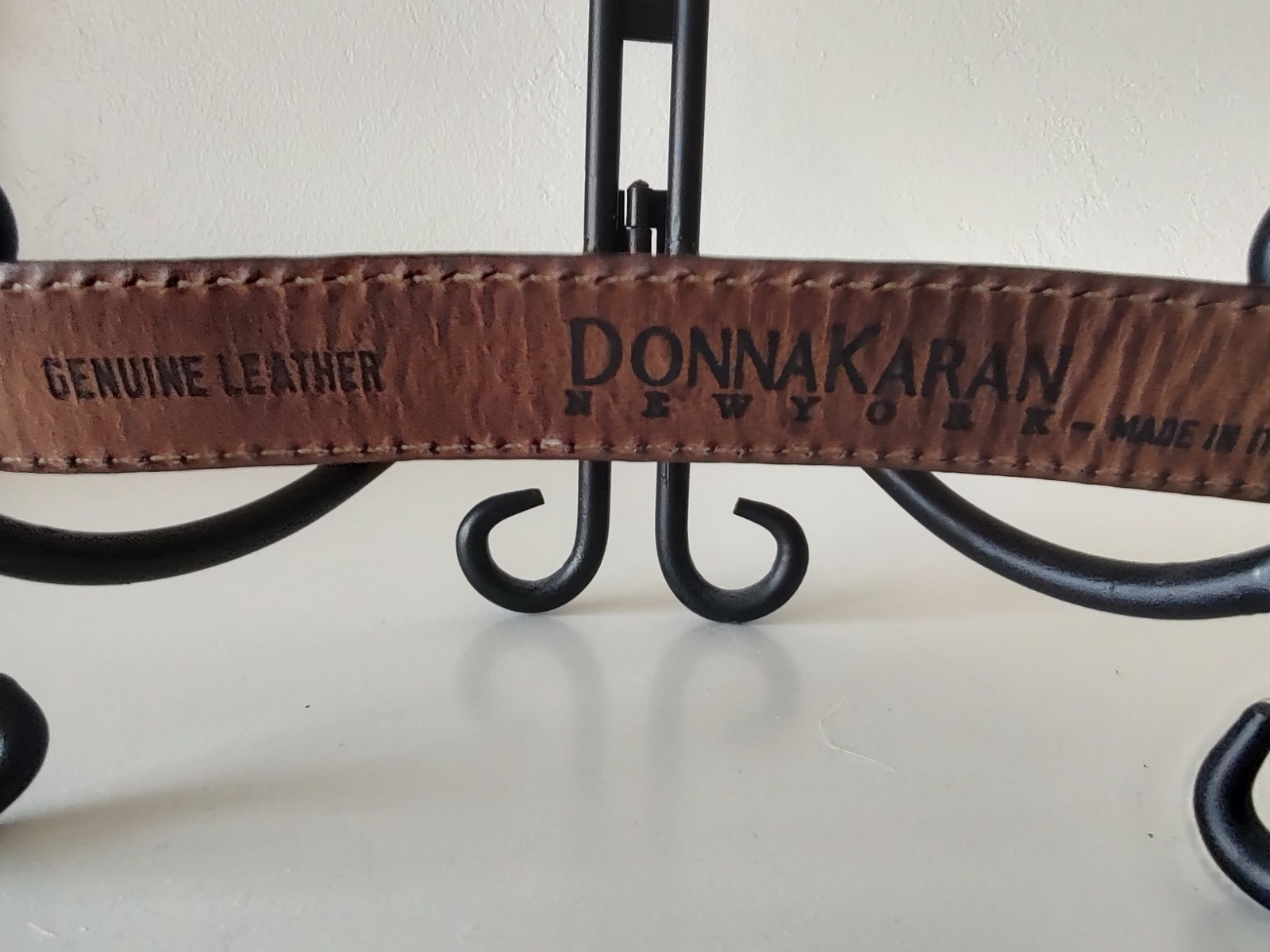 Vintage DKNY Leather Cuff Bracelet Made in Italy