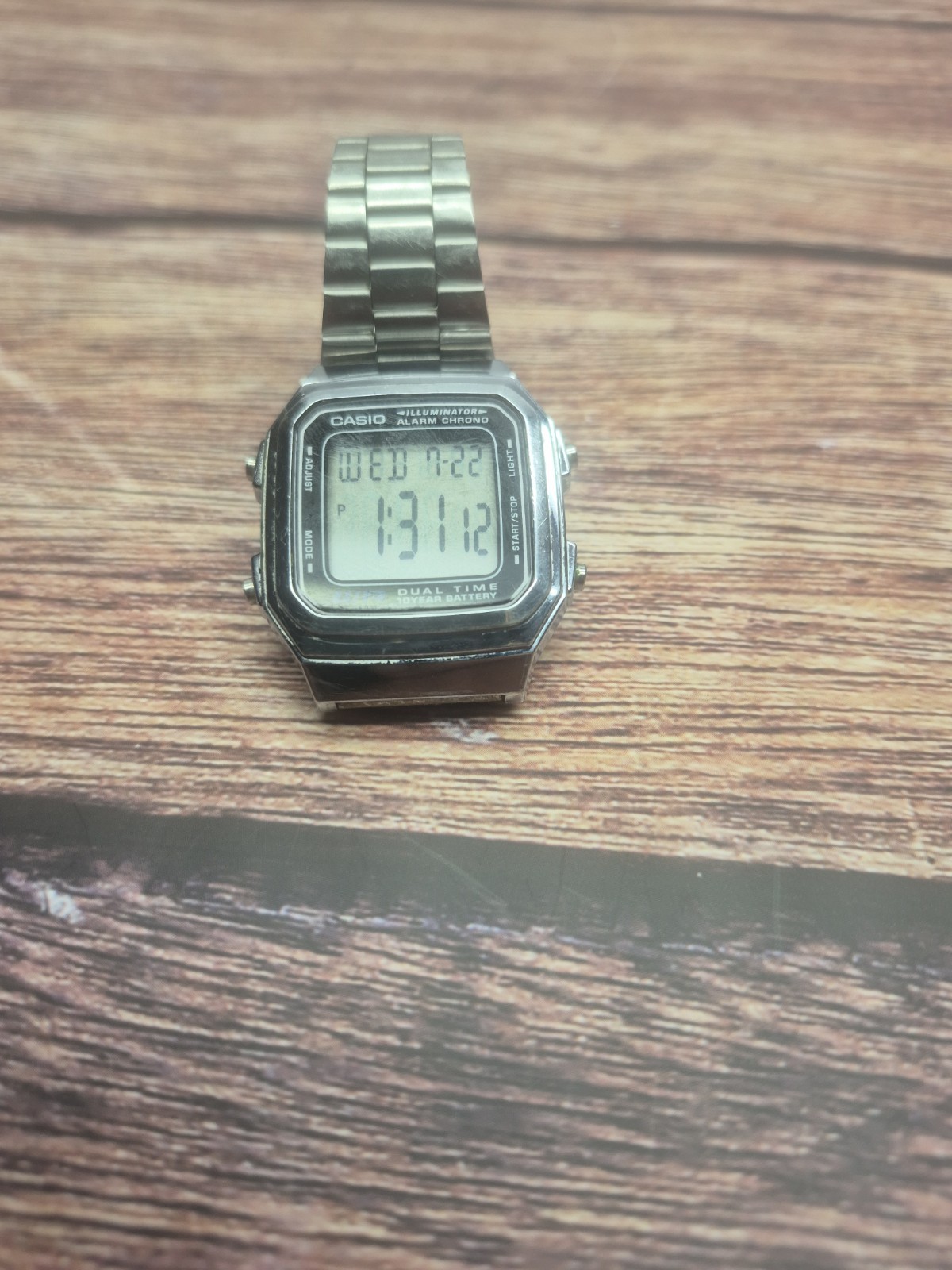 Casio A178W Vintage Digital Men’s Watch Silver Stainless Steel Illuminator Dual