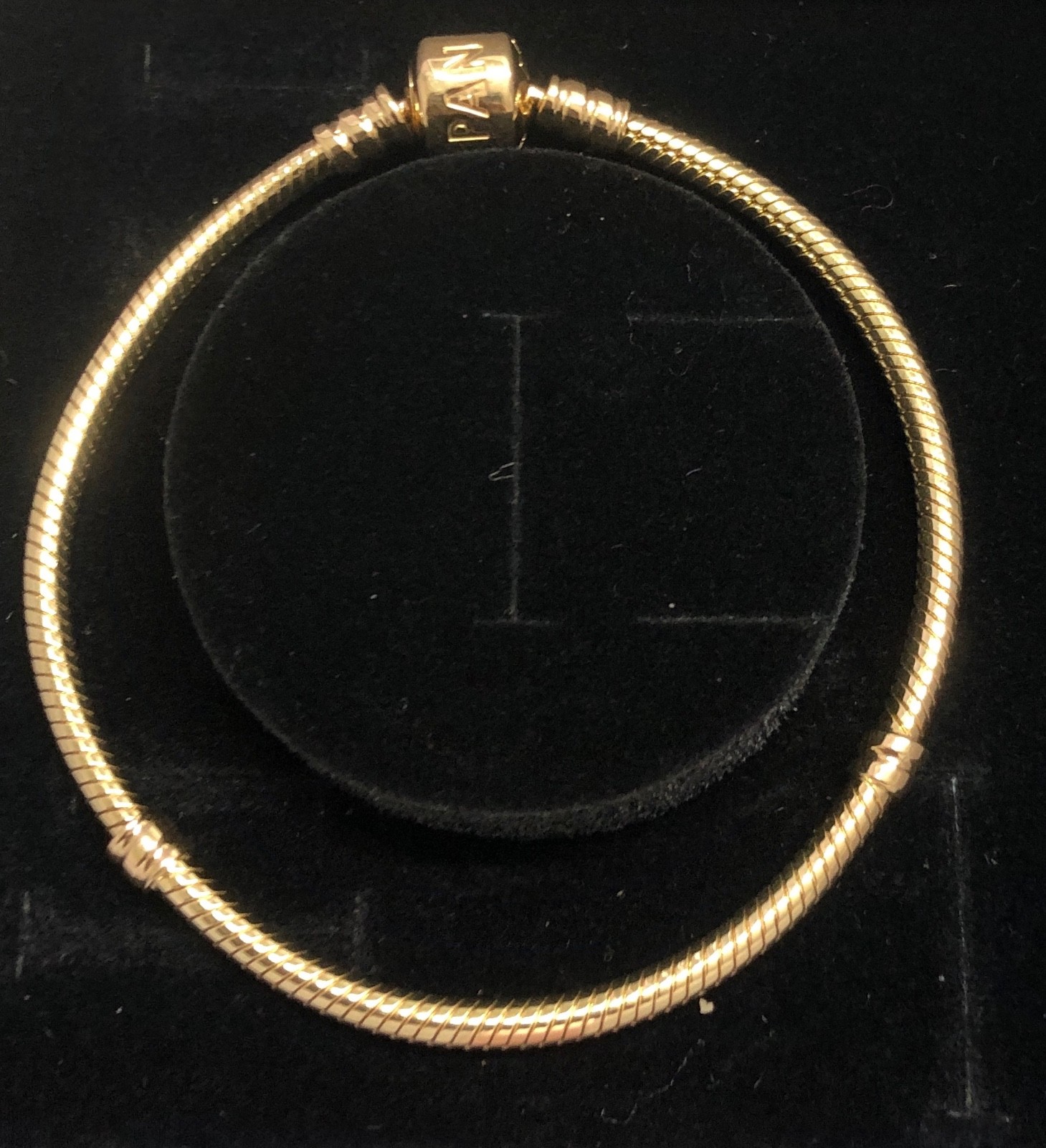 NEW💕 Pandora Moments 14K Solid Gold Barrel Clasp Bracelet 550702 7.5″/19cm