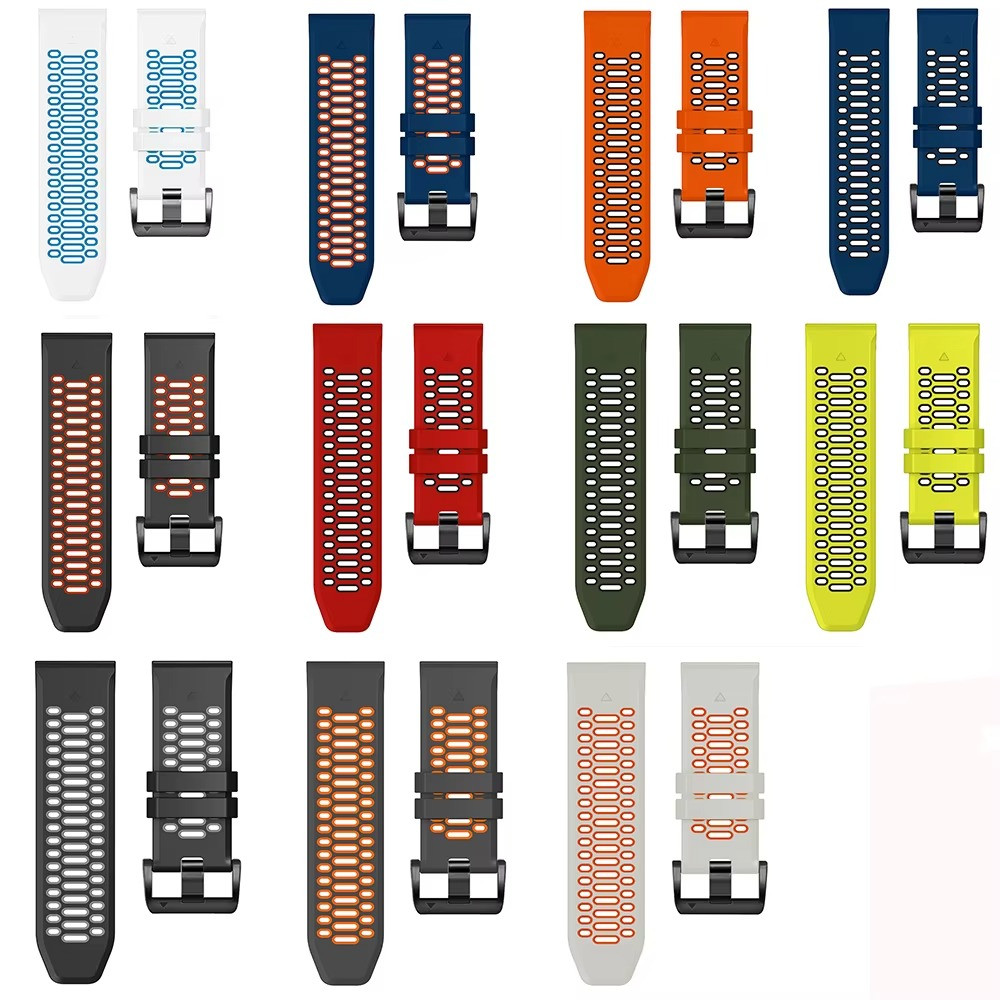 22mm 26mm Sports Silicone Band For Garmin Watch Instinct 2X Solar Fenix 8 5X 7X