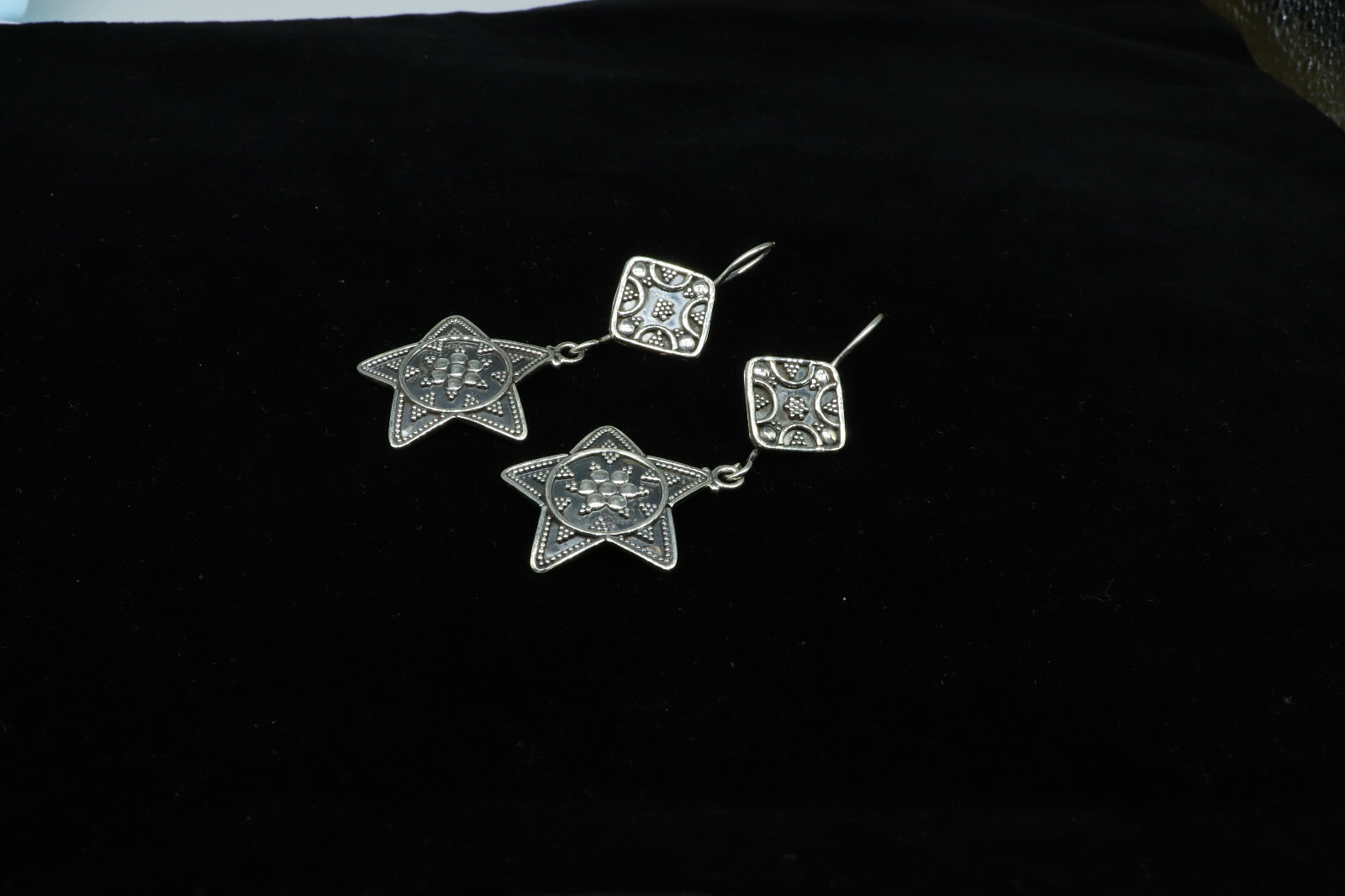 Star Shaped Earring, 925 Sterling Silver, Dangling Earrings, Prom Night Gift