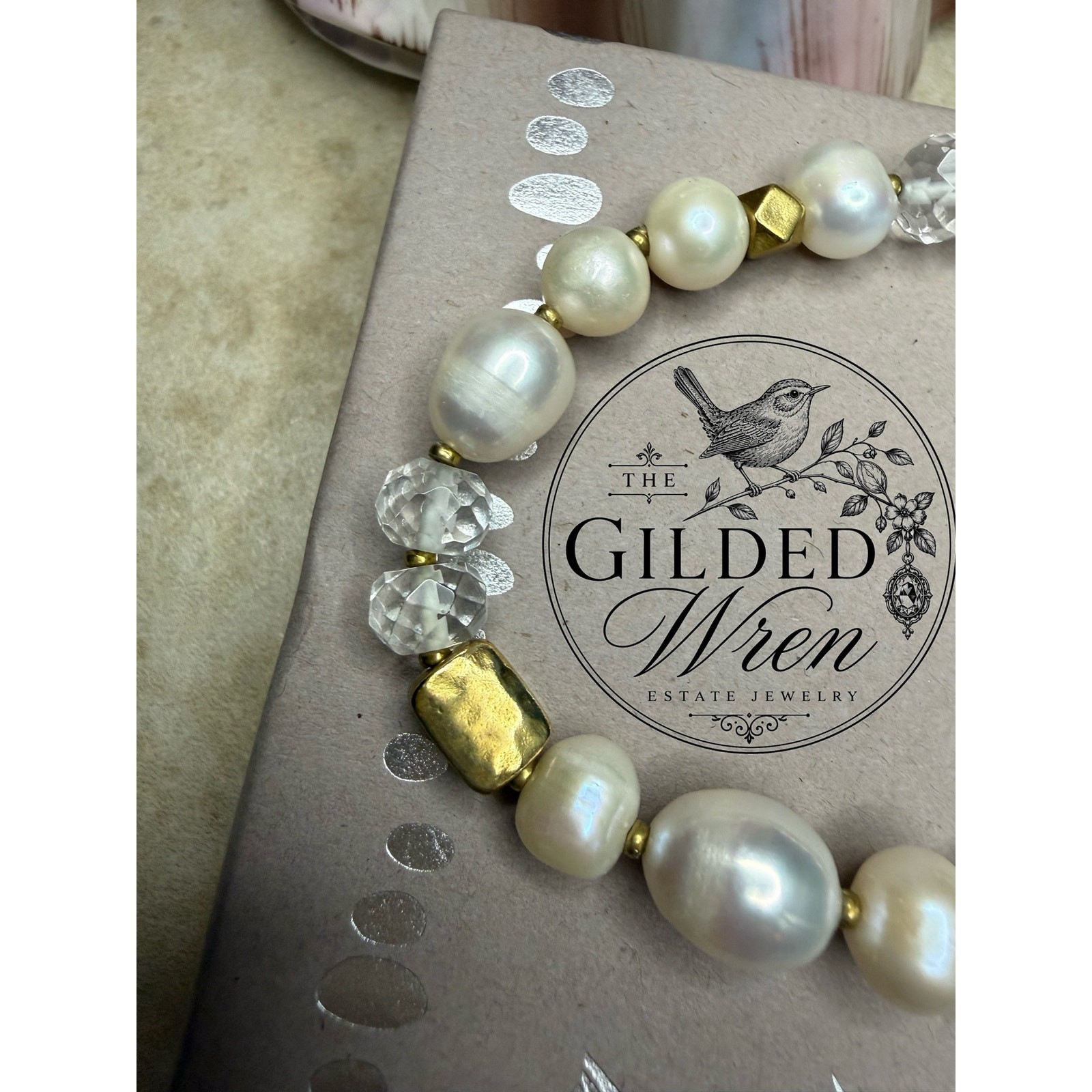 Retired Silpada B3168 Down to Earth Pearl Quartz Bracelet Display Sample 2015