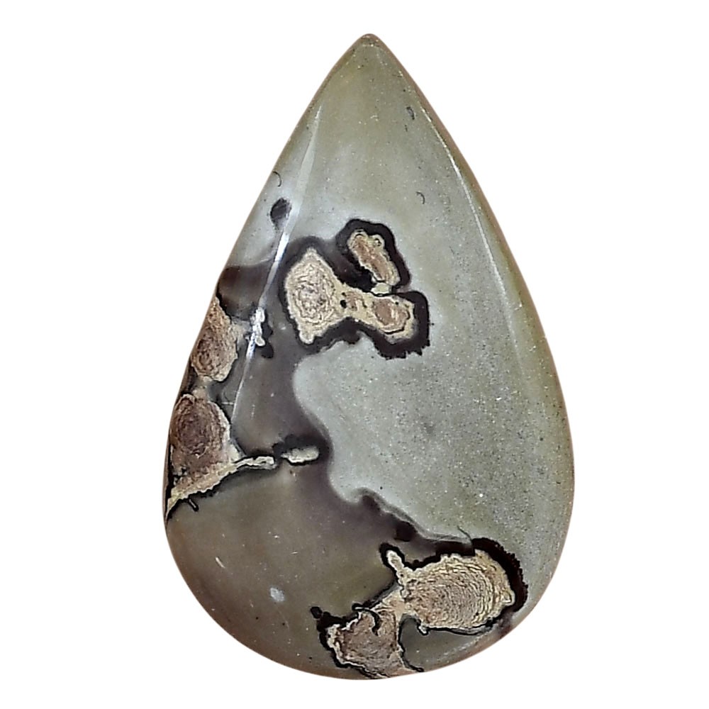 Natural Coffee Bean Jasper 33.6×21.5×4.5 mm Pear Polished Gemstone LS01886-28
