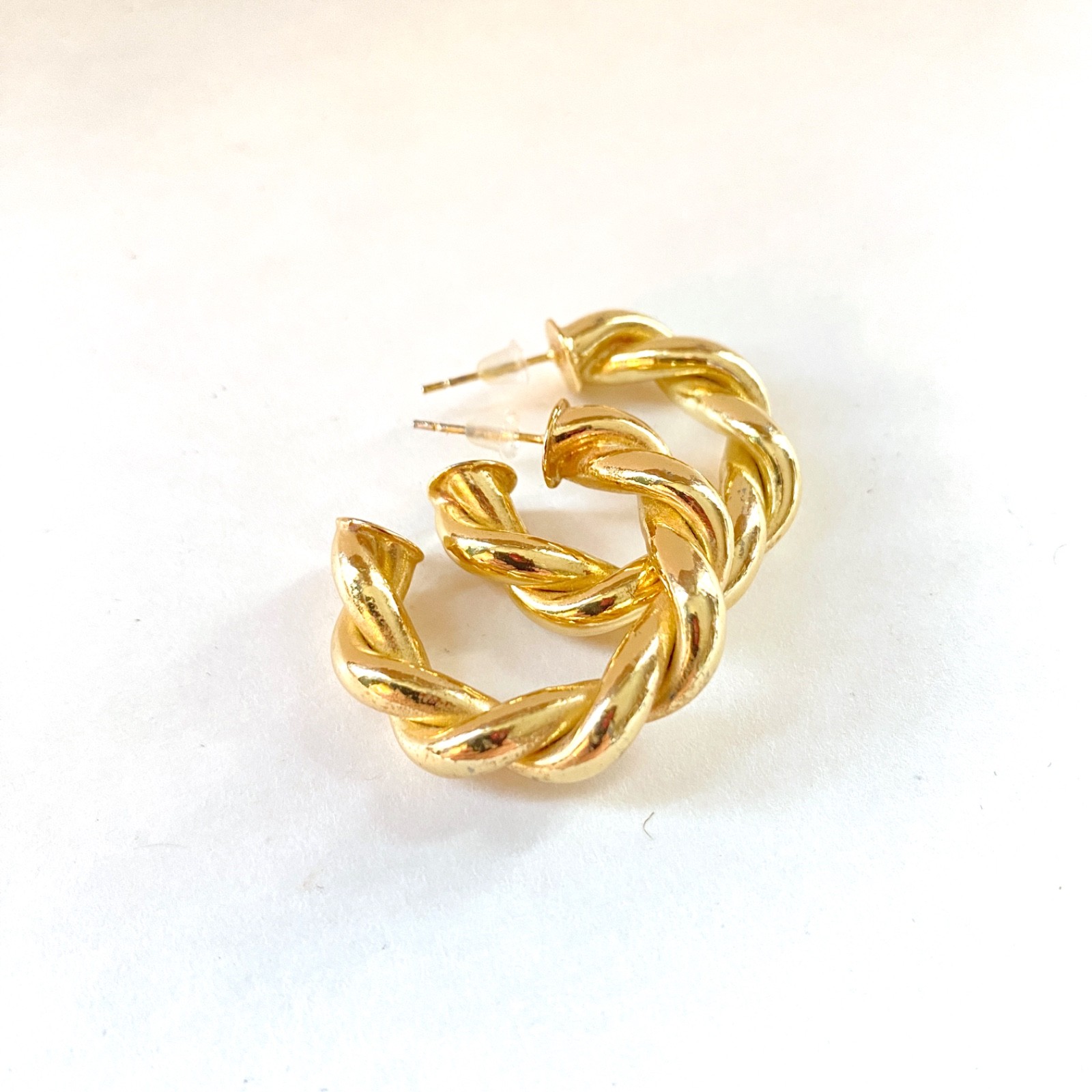 Lot of 5 Vintage to Now Costume Jewelry All Wearable – Modernist Gold Tone