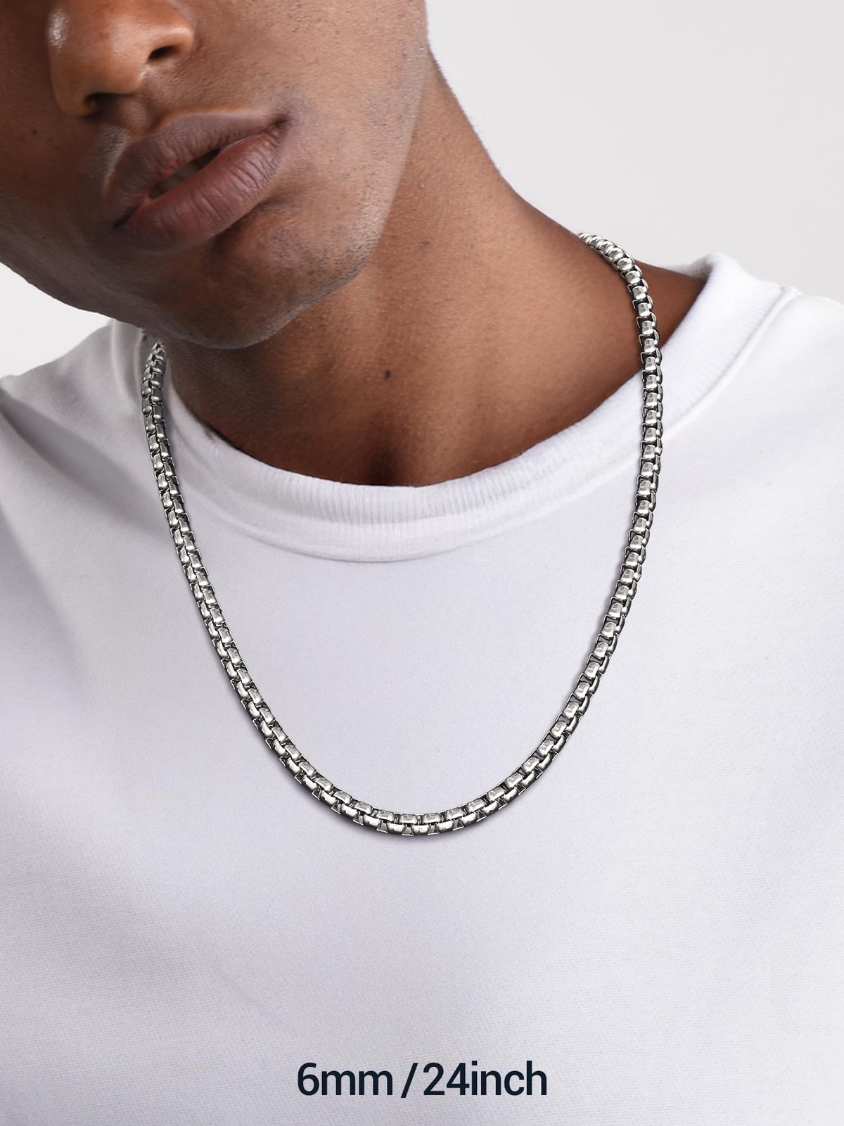 Squre Rolo Link Chains, Stainless Steel Chain Necklace Waterproof & Strong Lo…